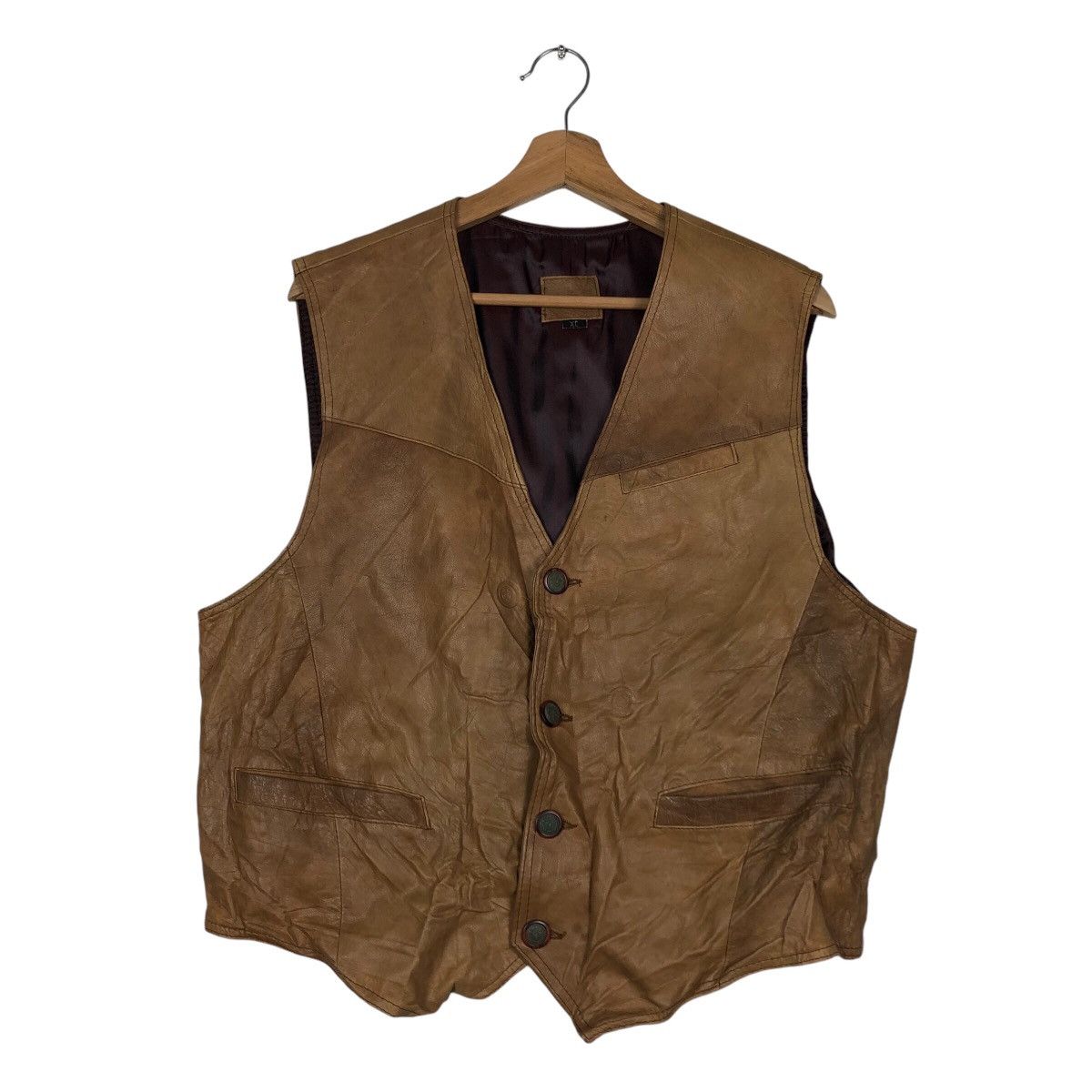 Genuine Leather 📌Vintage Genuine Leather Vest Biker Vera Pelle Size US M / EU 48-50 / 2 - 2 Thumbnail