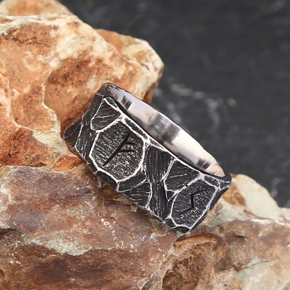 Jewelry Vintage Stainless Steel Nordic Viking Ring Size ONE SIZE - 6 Thumbnail