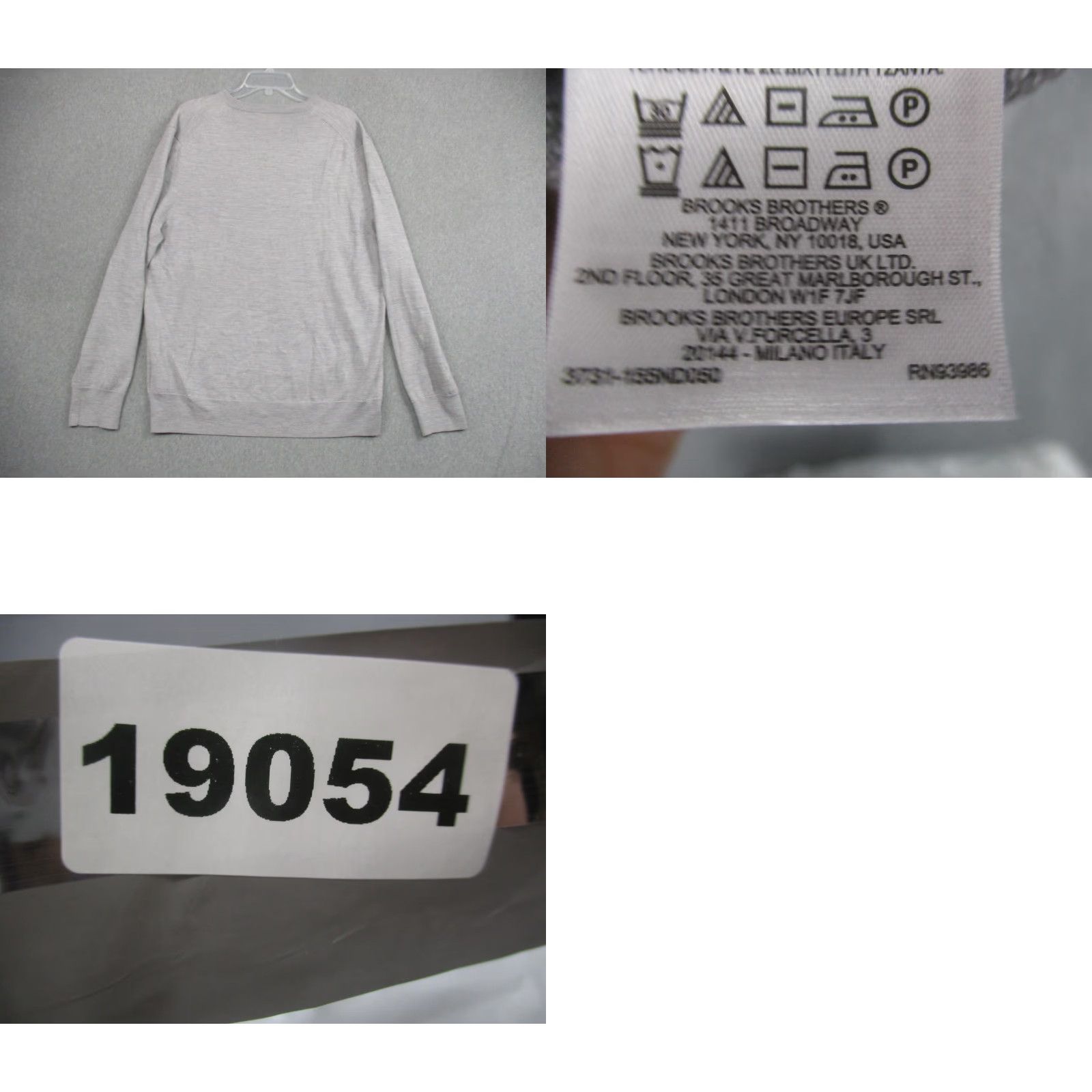 Brooks Brothers Brooks Brothers Sweater Mens XL Gray 100% Merino Wool V Neck Italian Yarn Size US XL / EU 56 / 4 - 8 Thumbnail
