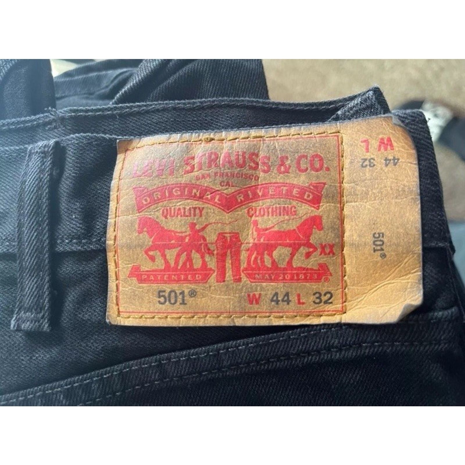 Levi's 2012 New Men's 44x32 Levi's 501 Button Fly Black Jeans Read Size US 44 / EU 60 - 9 Thumbnail