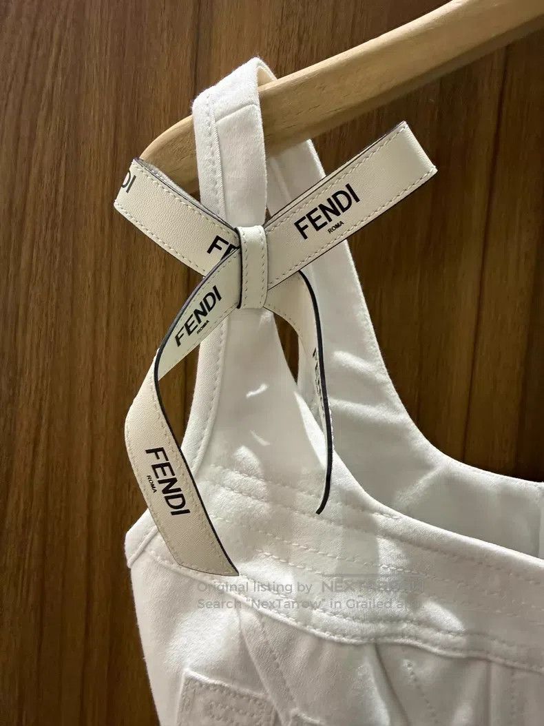 Fendi Fendi White Embroidered Logo Vest Size XS / US 0-2 / IT 36-38 - 5 Thumbnail