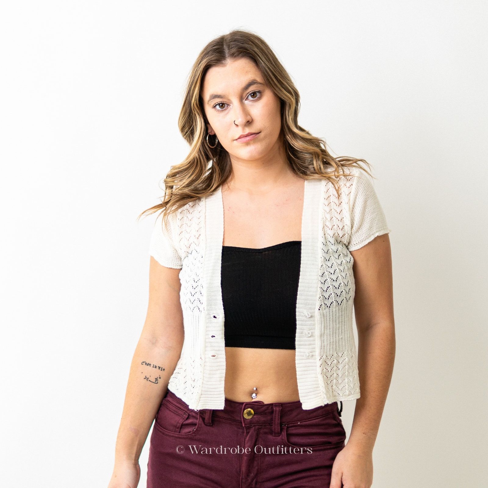 Vintage Vintage 90s Lace Crochet Cardigan Size M / US 6-8 / IT 42-44 - 3 Thumbnail