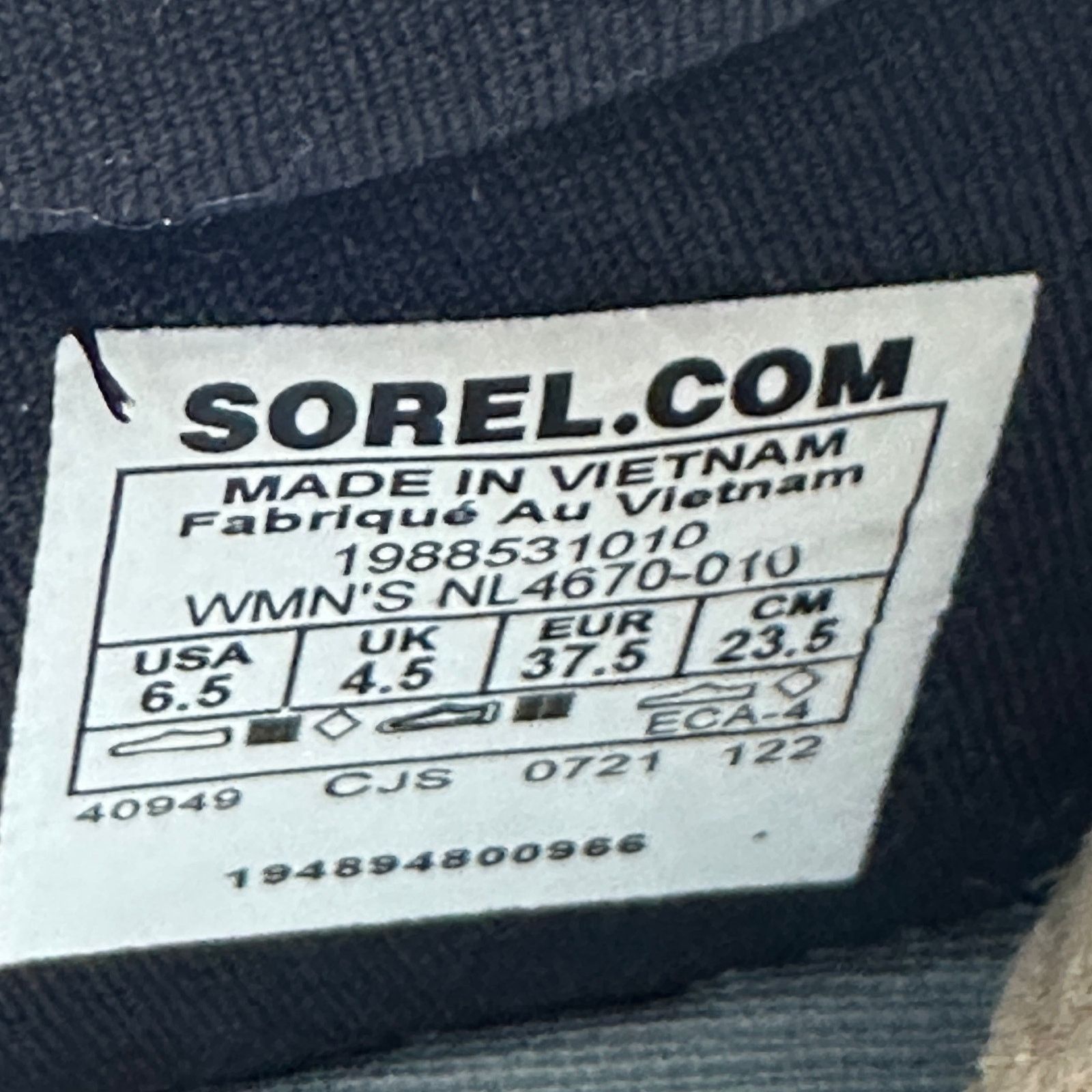 SOREL SOREL Women's 6.5 EXPLORER BLITZ LEISURE LACE Black/Blue Size US 6.5 / IT 36.5 - 2 Thumbnail