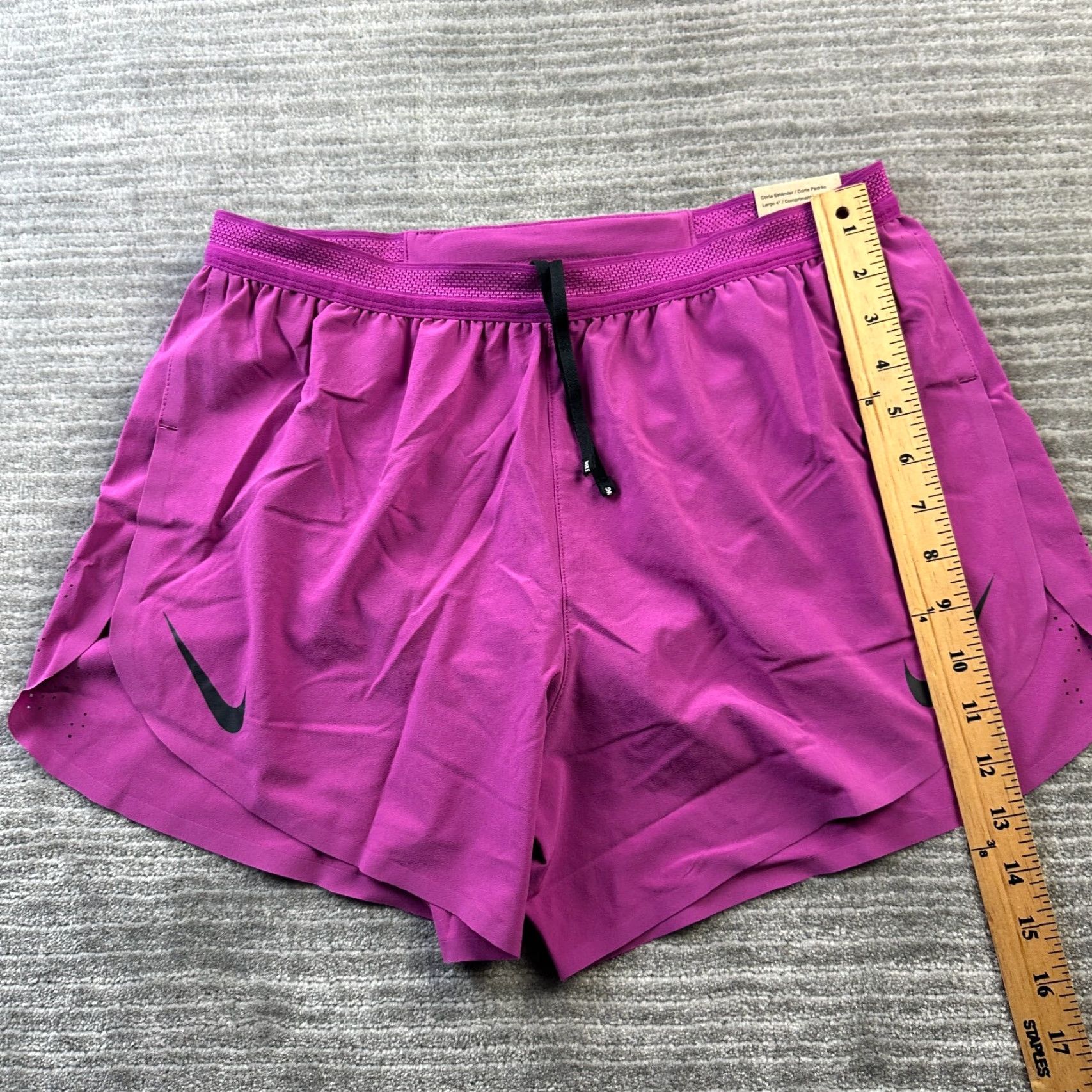 Nike Nike Aeroswift Shorts Mens Medium Purple 4" Running Dri Fit ADV Racing Size US 31 - 7 Thumbnail