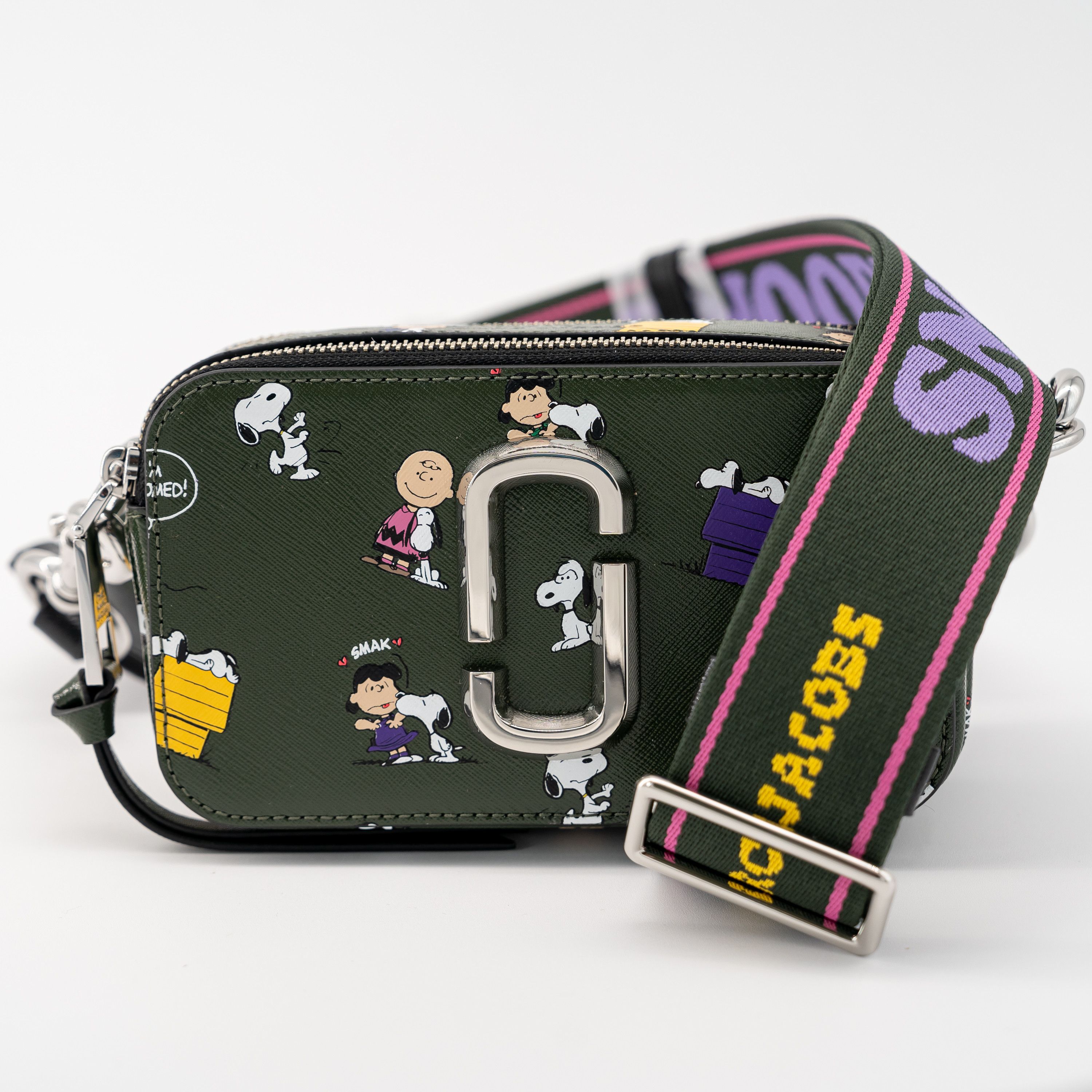 Marc Jacobs Snapshot Peanuts Camera Bag Green Snoopy, Women's
