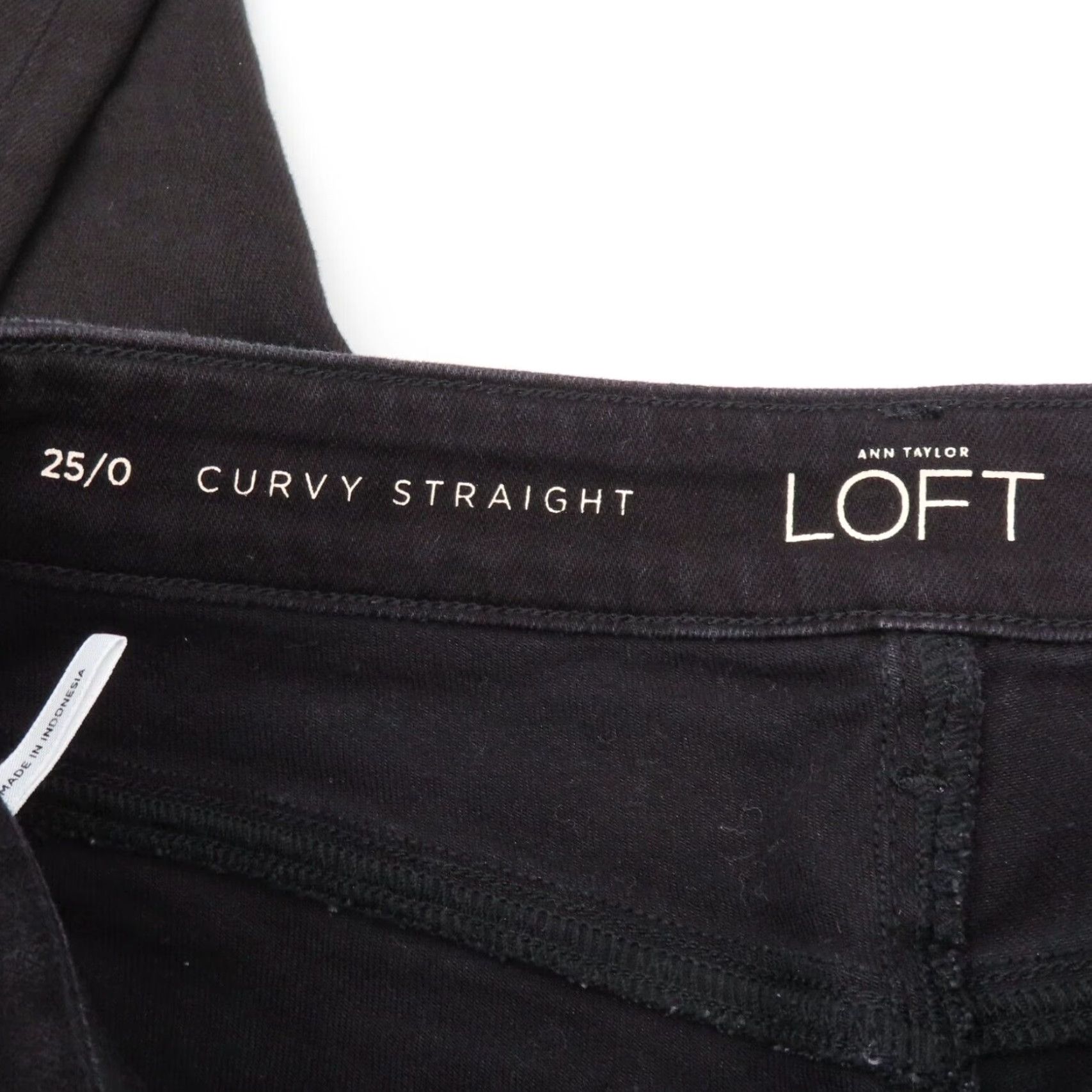Ann Taylor Ann Taylor LOFT Womens 25/0 Curvy Straight Black Wash Denim Jeans Pants Pockets Size 42" / US 20 - 5 Thumbnail