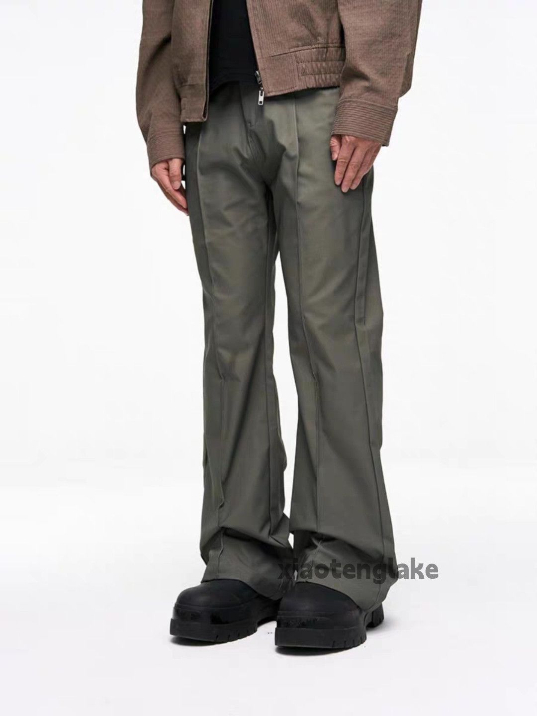 Designer × Japanese Brand × Vintage Unisex retro pleated yuppie cleanfit bootcut flared pants Size US 26 / EU 42 - 1 Thumbnail