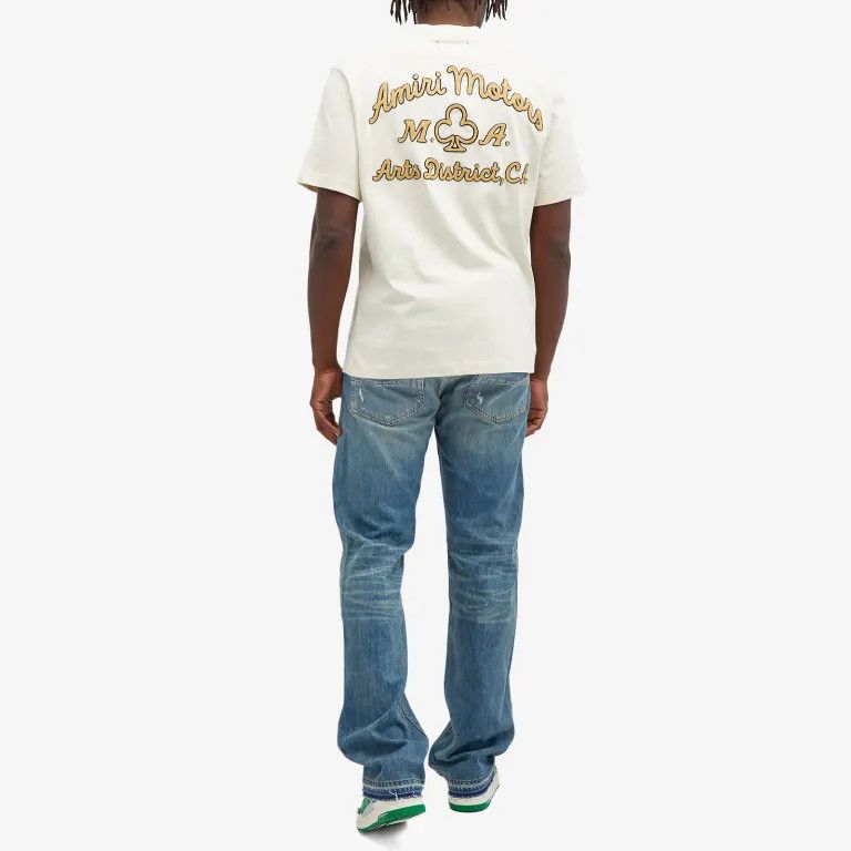 Amiri o1mle0925 Amiri Motors Tee in Alabaster White Size US XXL / EU 58 / 5 - 4 Thumbnail
