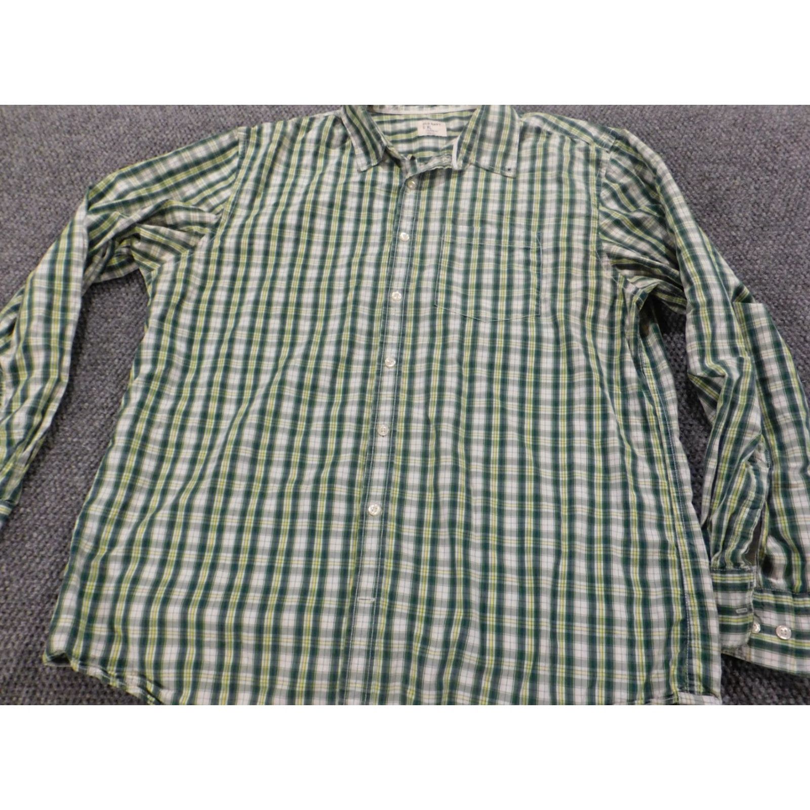 Old Navy Old Navy Shirt XL Green Plaid Button-Up Slim Fit Mens Size US XL / EU 56 / 4 - 2 Thumbnail