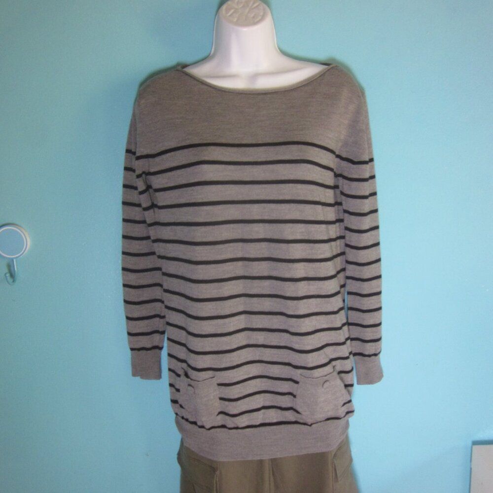 3.1 Phillip Lim 3.1 Phillip Lim Size XS Gray Striped Merino Wool Long Sleeve Size XS / US 0-2 / IT 36-38 - 1 Thumbnail