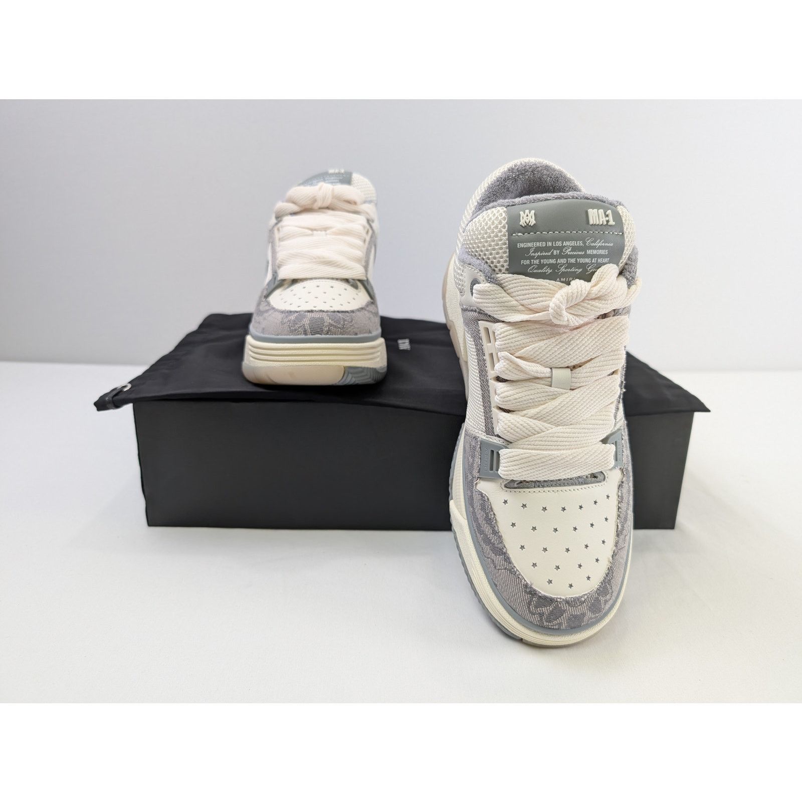 Amiri o1rshd1 Bandana Denim MA-1 Sneakers in Grey Size US 11 / EU 44 - 16 Thumbnail