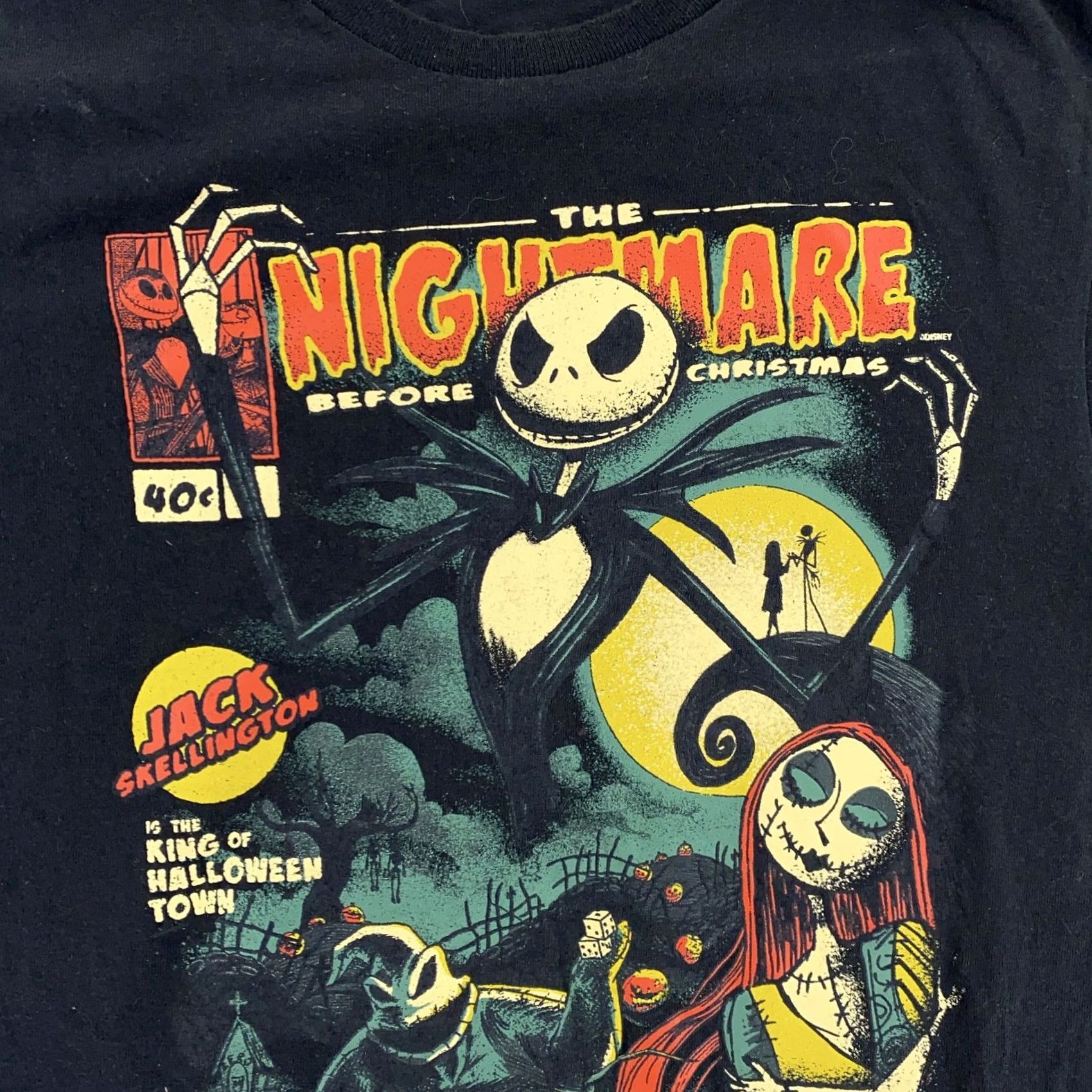 Vintage Nightmare Before Christmas Shirt Mens Small Black Jack Skellington Disney Tee Size US S / EU 44-46 / 1 - 2 Thumbnail
