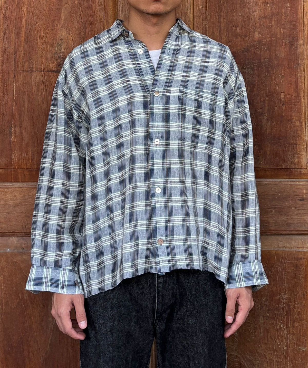FREE TAX! Plantation Plaid Light Cotton Shirt - Medium