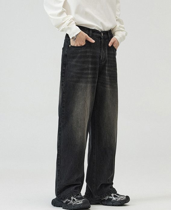 Vintage Men's loose straight leg vintage washed distressed jeans Size US 32 / EU 48 - 2 Thumbnail