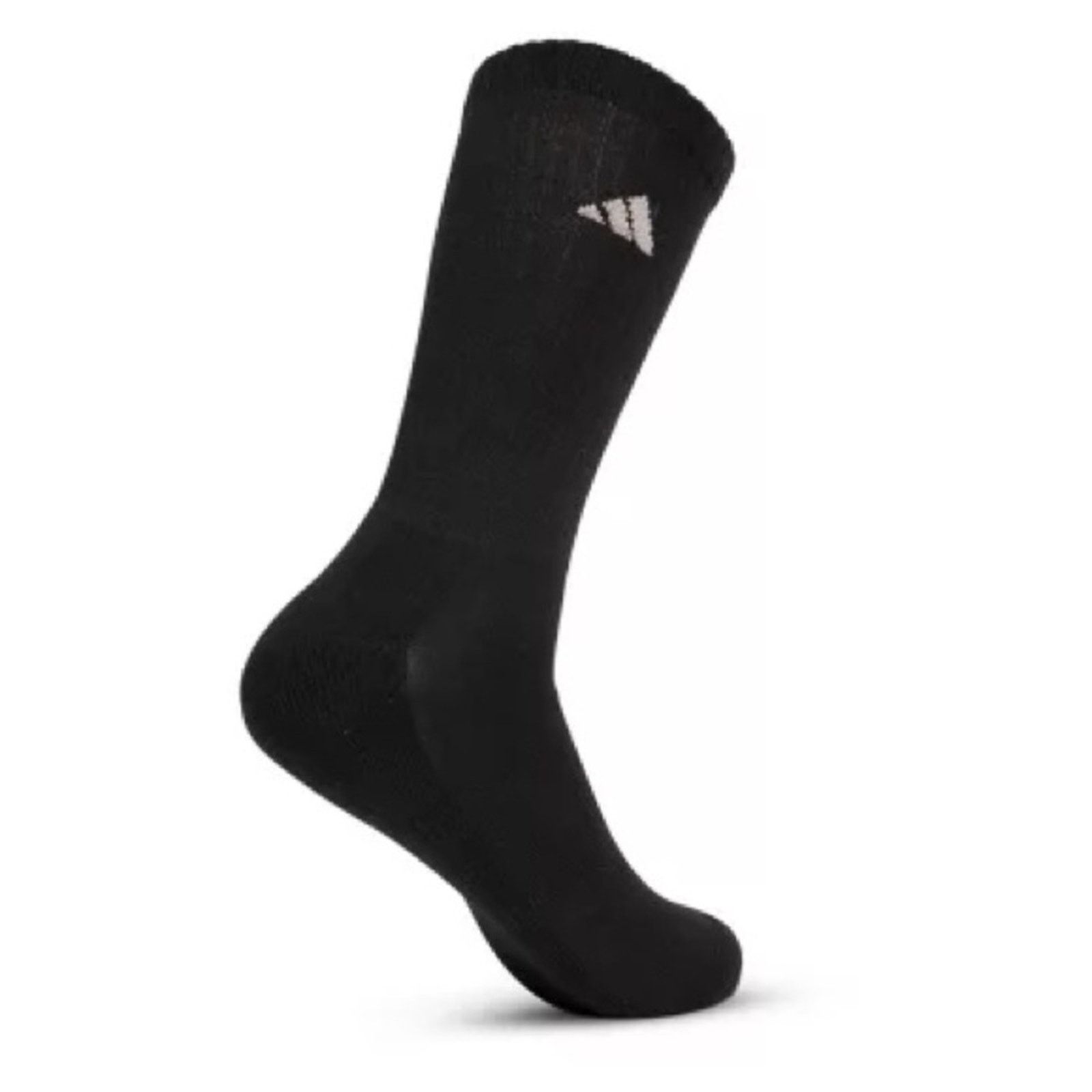 Adidas 3 NEW ADIDAS Black White Logo Crew Tall Athletic Socks Set Size ONE SIZE - 2 Thumbnail