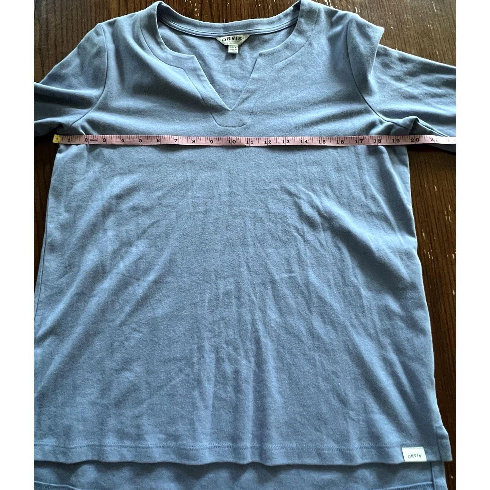 Orvis Orvis Shirt Womens Small V-Neck 3/4 Sleeve Blue Cotton Casual Size S / US 4 / IT 40 - 5 Thumbnail