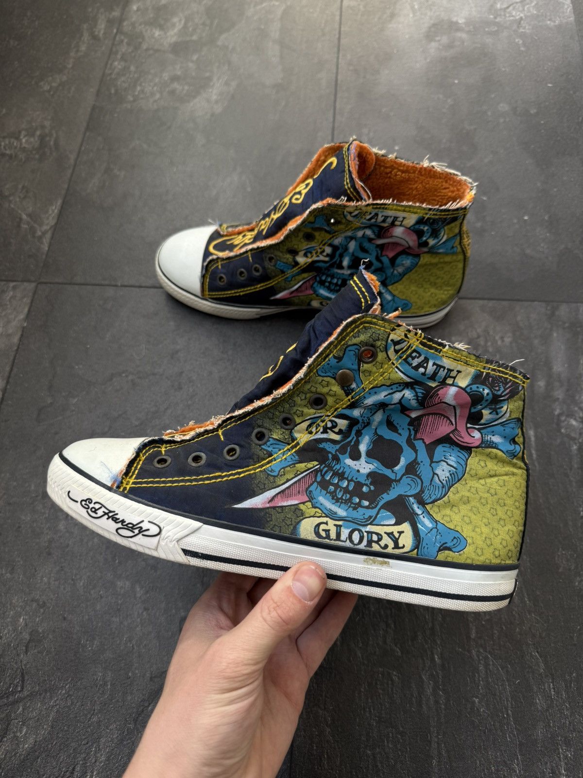 Ed Hardy × Japanese Brand × Vintage Mens Vintage Ed Hardy sneakers shoes skull dragon y2k rare Size US 8 / IT 38 - 8 Thumbnail