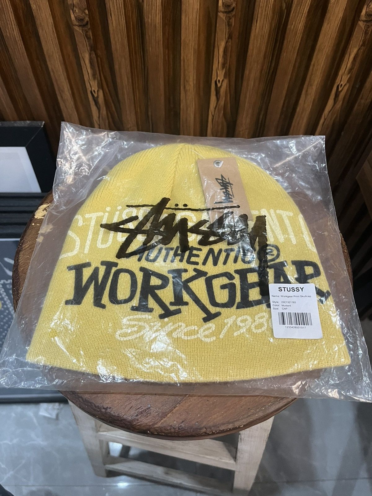Stussy Stussy workgear print skullcap beanie hat Size ONE SIZE - 6 Thumbnail