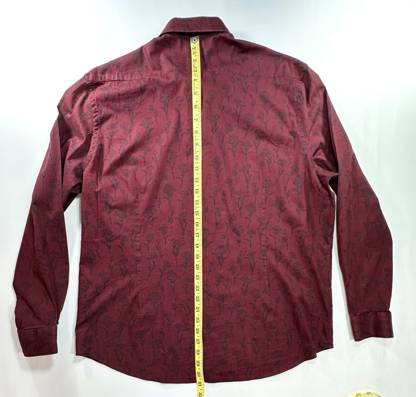 Express Express Slim Fit 1MX Floral Print Button Up Shirt Red Men XL Size US XL / EU 56 / 4 - 3 Thumbnail