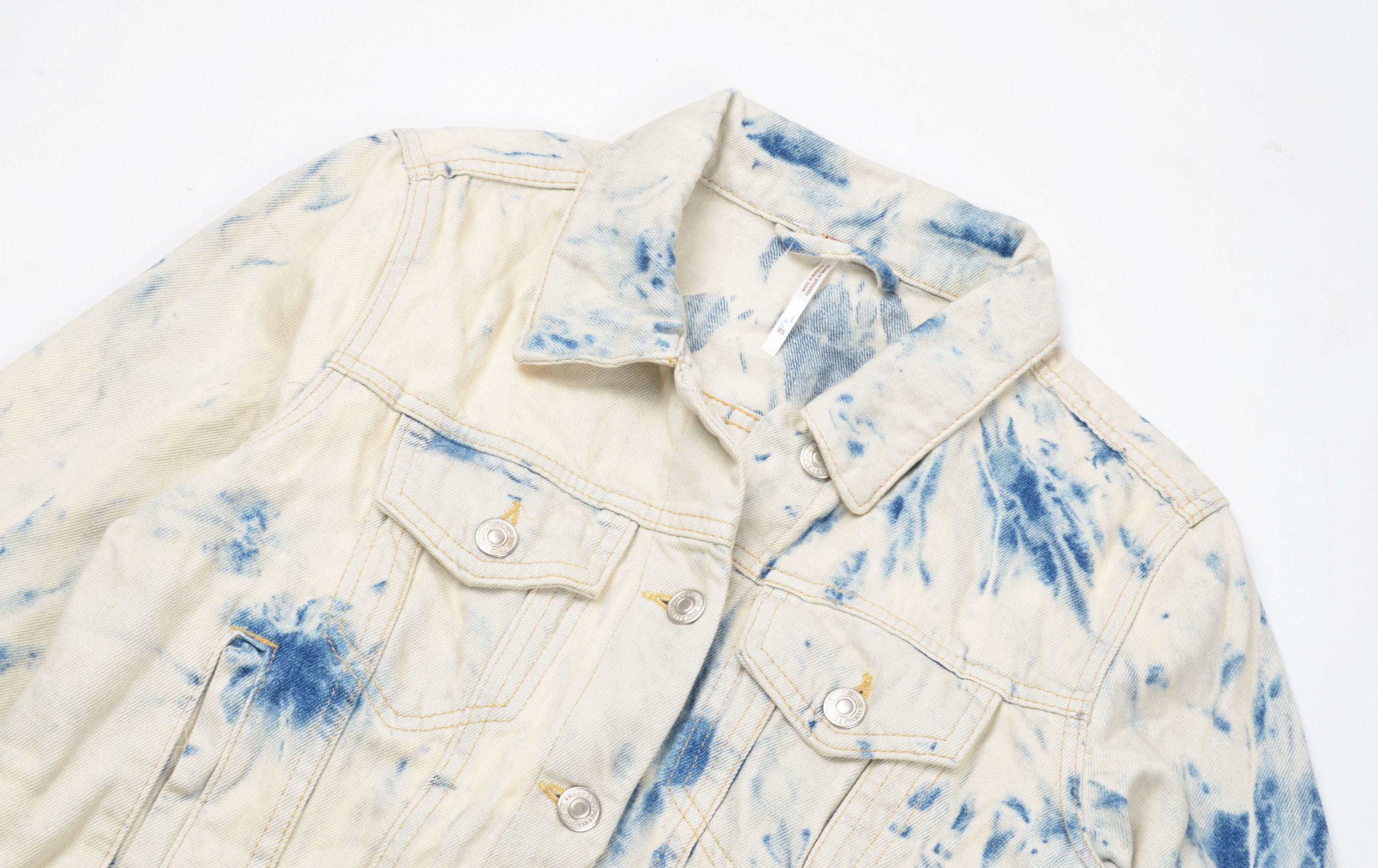 Free People Free People Jones Tie Dye Y2K Boho Denim Jacket Size US XS / EU 42 / 0 - 6 Thumbnail