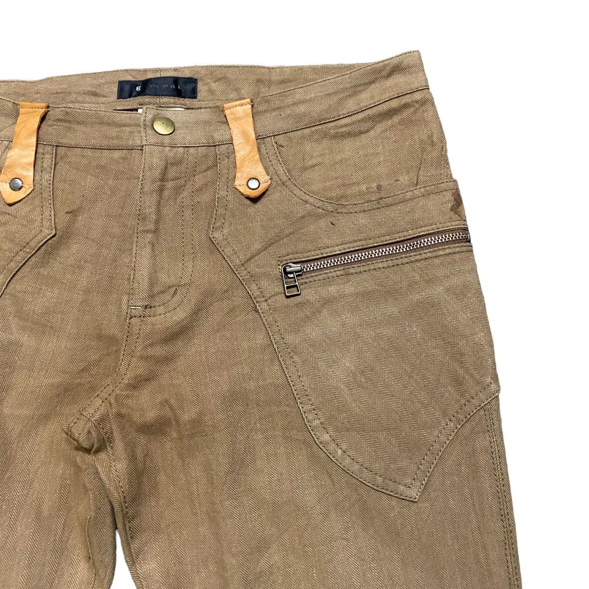 Japanese Brand Japanese Brand Gtreat Leather Trimmed Cargo Flare Pants Size 30" / US 8 / IT 44 - 5 Thumbnail
