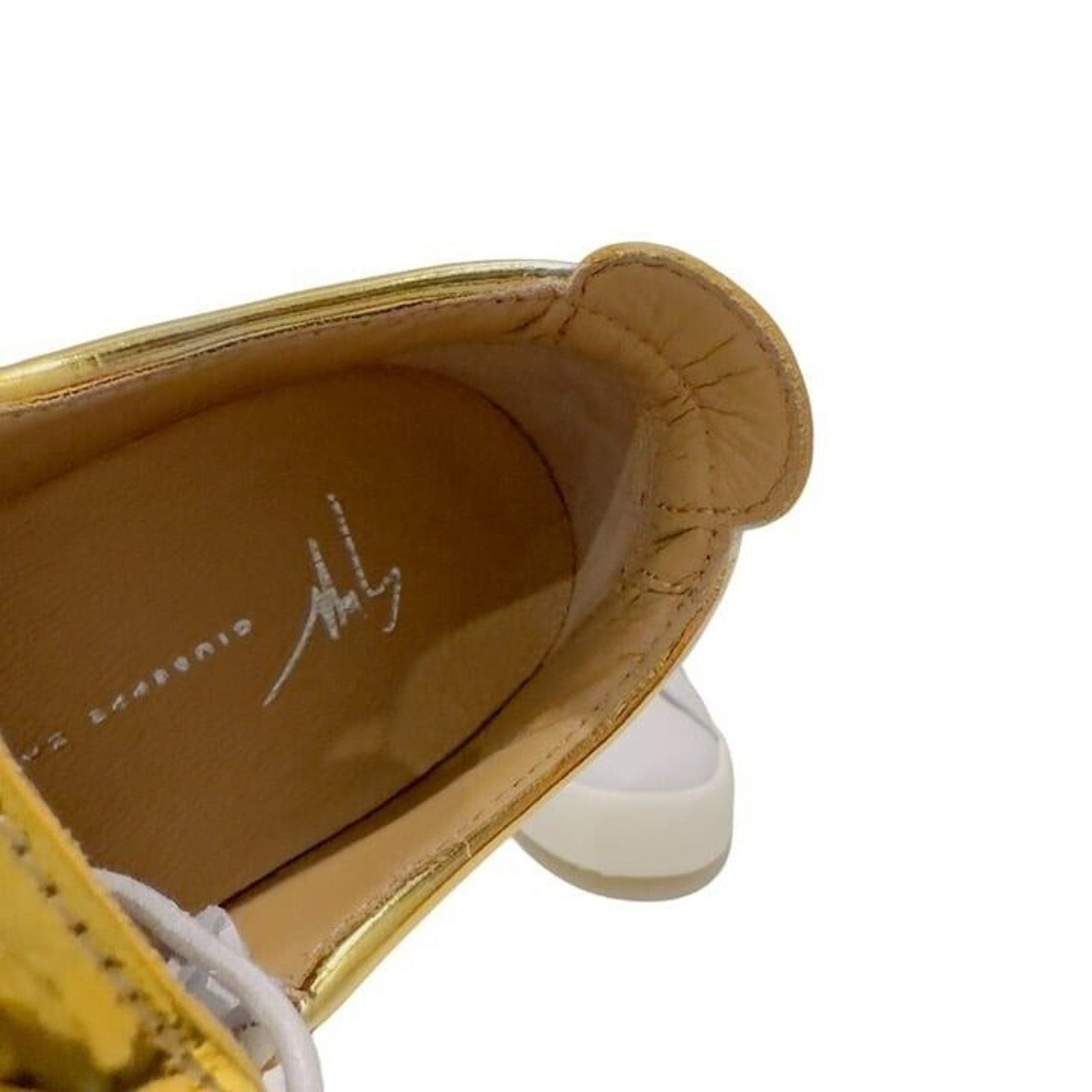 Giuseppe Zanotti Giuseppe Zanotti White Gold Double Zip Low Top Sneakers Size US 11 / IT 41 - 7 Thumbnail