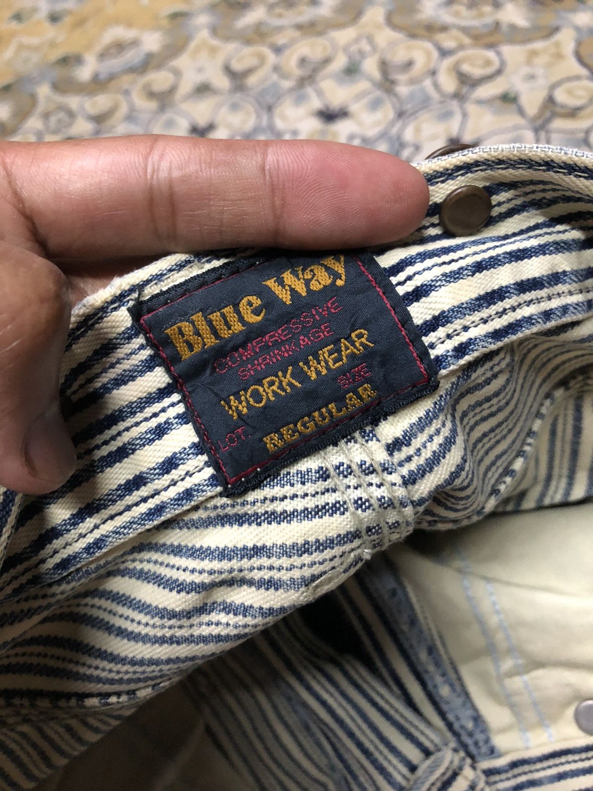 Japanese Brand BAGGY⚡️⚡️STRIPED BLUE WAY CARPENTER DENIM Size US 28 / EU 44 - 8 Thumbnail