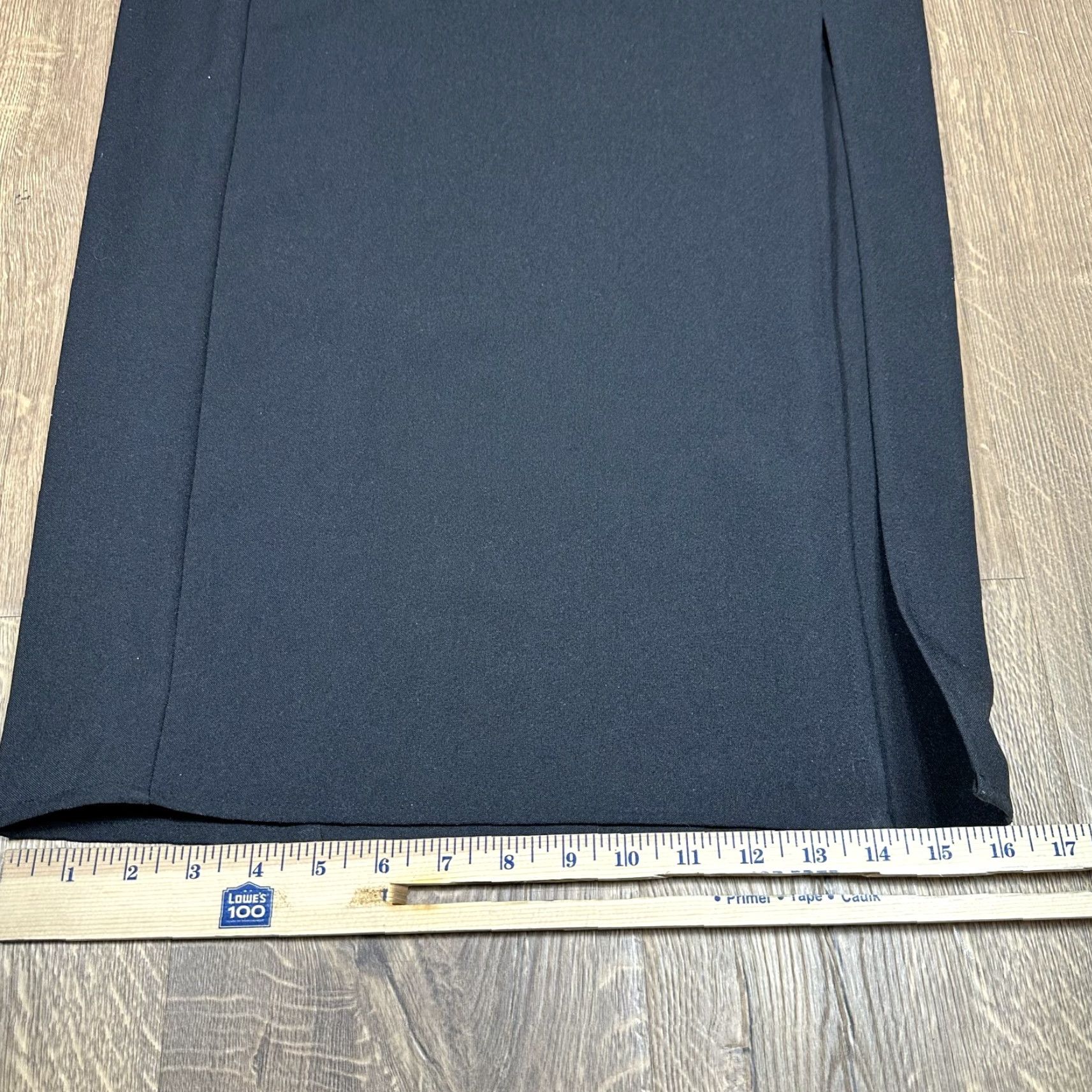 Vintage Women's HeartSoul Black Long Skirt Slit Solid Size 7 Straight Pencil, Casual Party/Cocktail, Polyester, Womens Size 28" / US 6 / IT 42 - 7 Thumbnail
