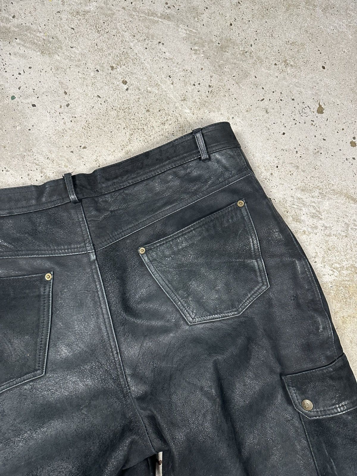 Other Vintage 90s Black Genuine Leather Cargo Baggy Pants Size US 38 / EU 54 - 15 Thumbnail