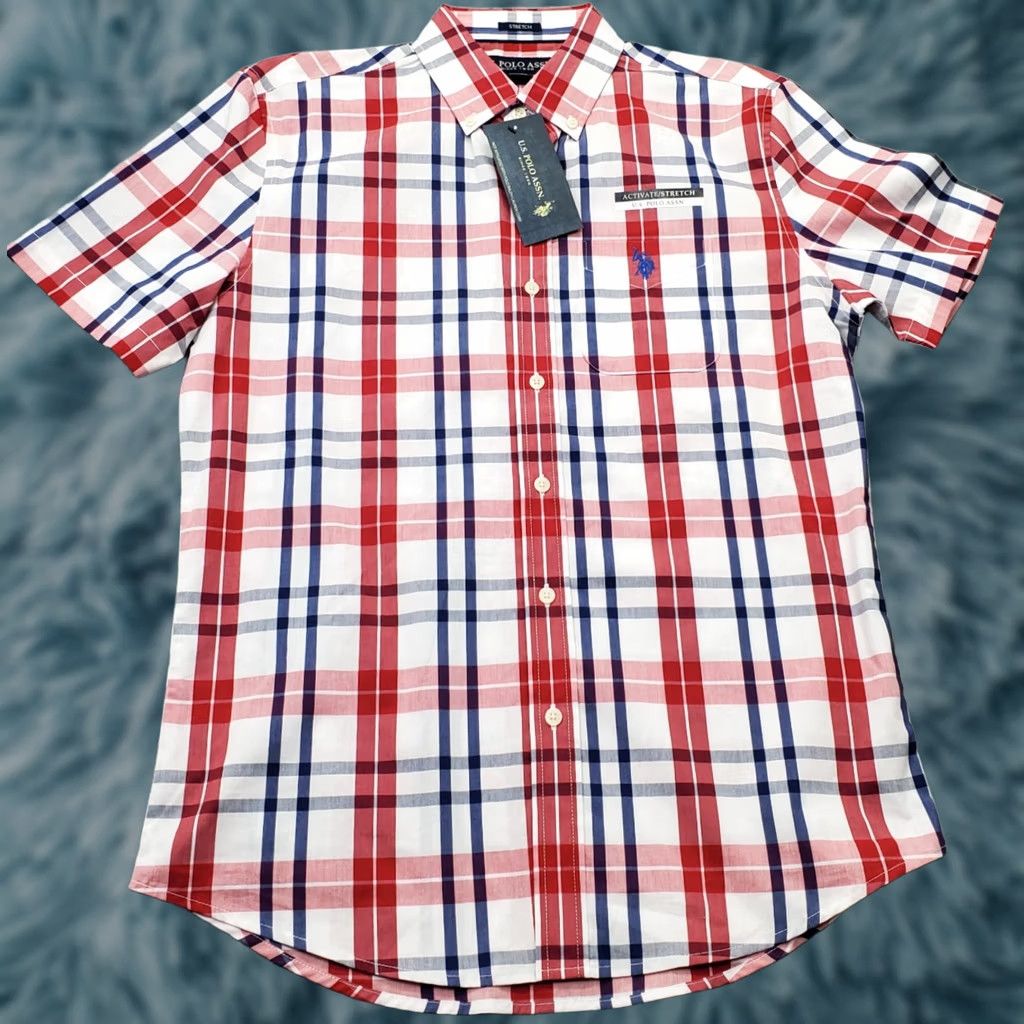 Vintage US Polo Assn. Shirt Mens S Multi Plaid Stretch Classic Short Sleeve Button Down Size US S / EU 44-46 / 1 - 1 Thumbnail