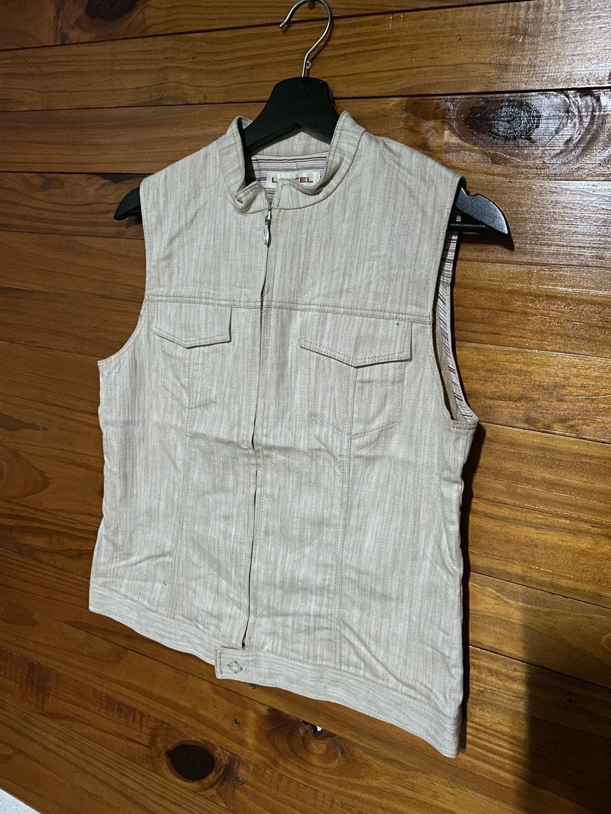 Lancel Vintage Lancel Paris Men’s Sleeveless Zip Vest Beige Cotton Size S / US 4 / IT 40 - 4 Thumbnail