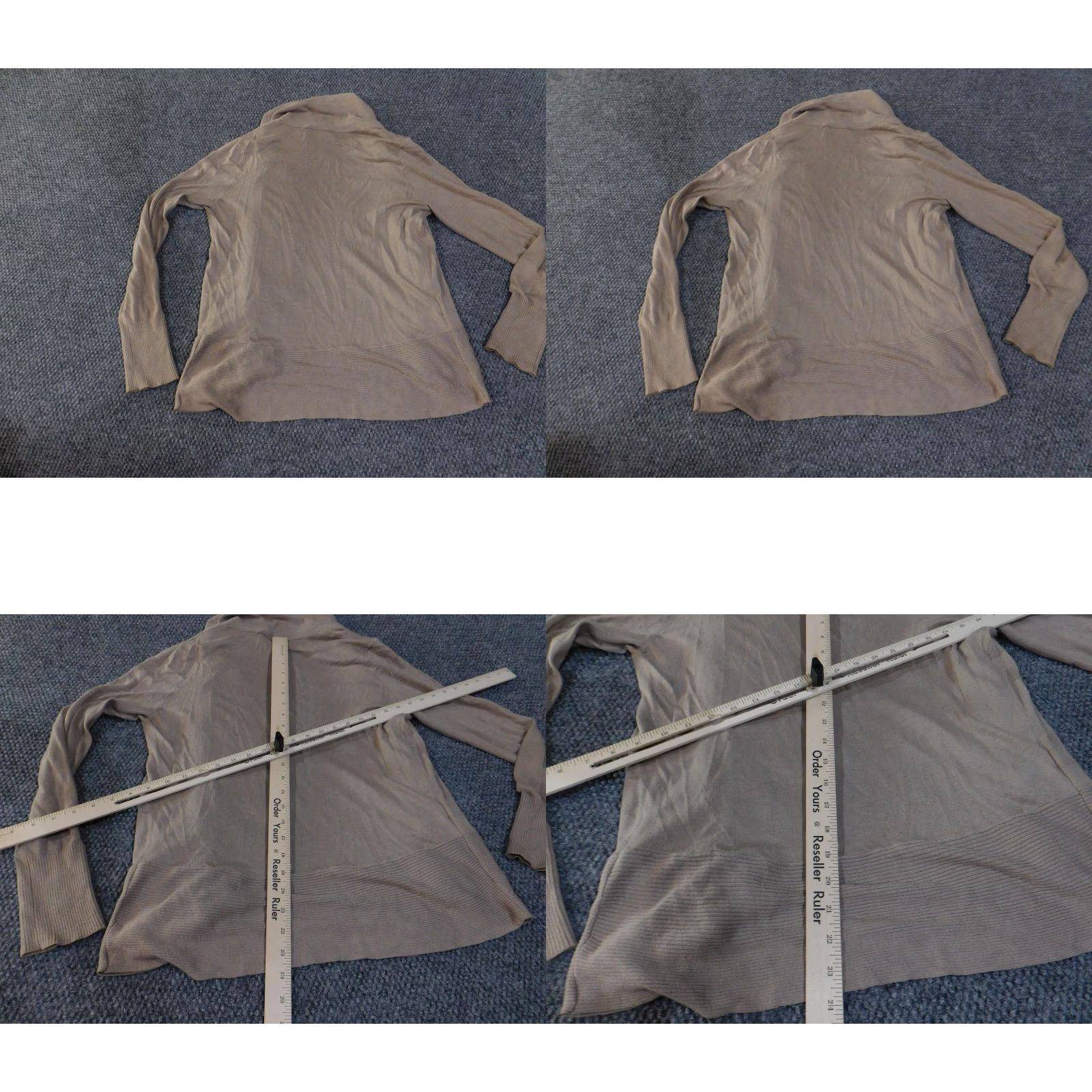Loft Ann Taylor LOFT Cardigan Sweater Womens Small Taupe Open Front Draped Shawl Size S / US 4 / IT 40 - 9 Thumbnail