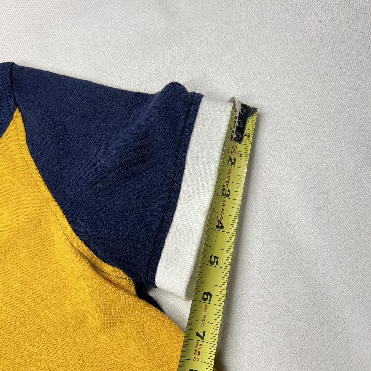 Tommy Hilfiger Tommy Hilfiger Polo Blue Yellow Custom Fit White Golf Flag Size US L / EU 52-54 / 3 - 21 Thumbnail