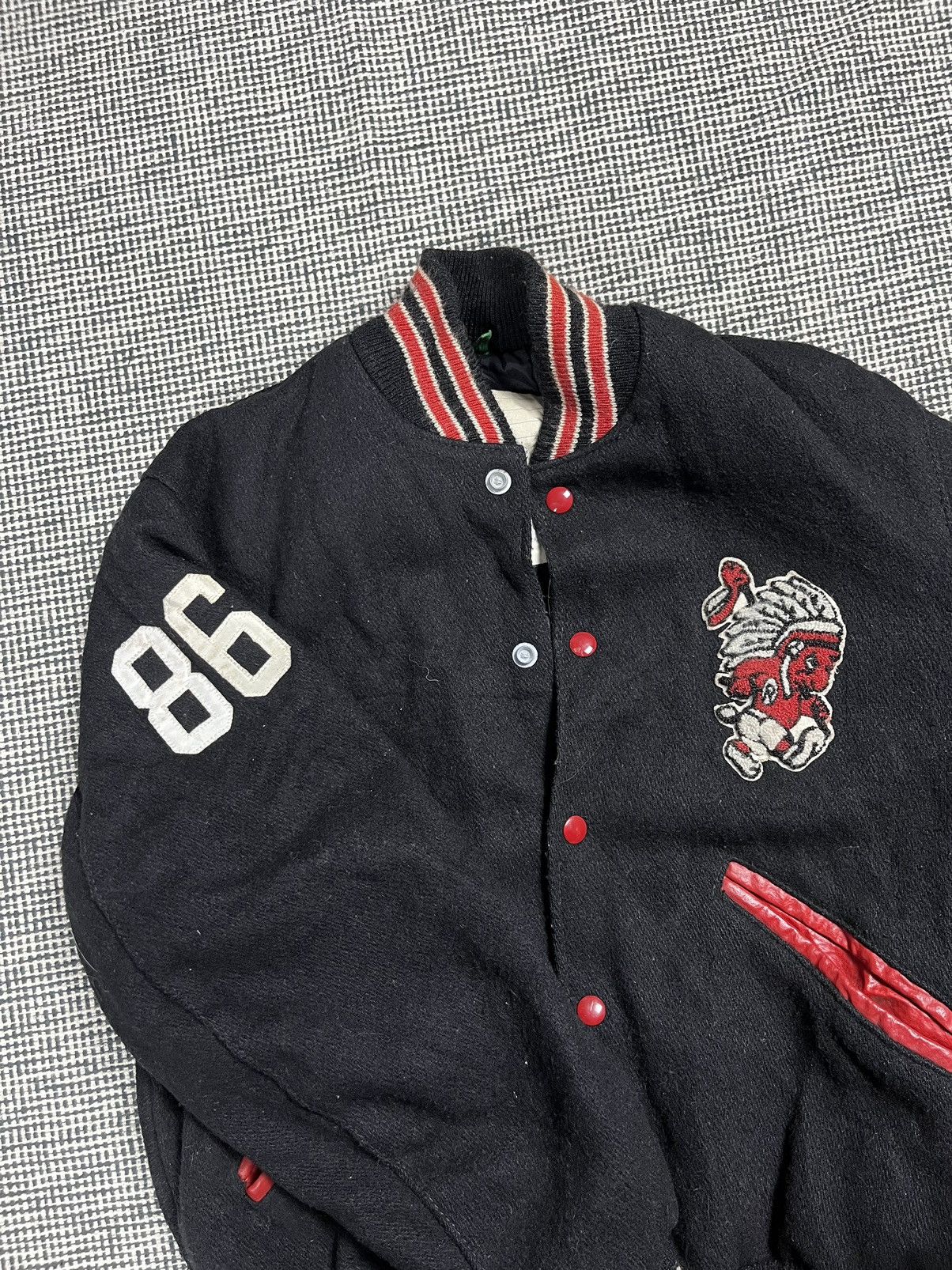 Delong × Vintage 80s DeLong Rittman Indians letterman varsity jacket wool Size US S / EU 44-46 / 1 - 3 Thumbnail