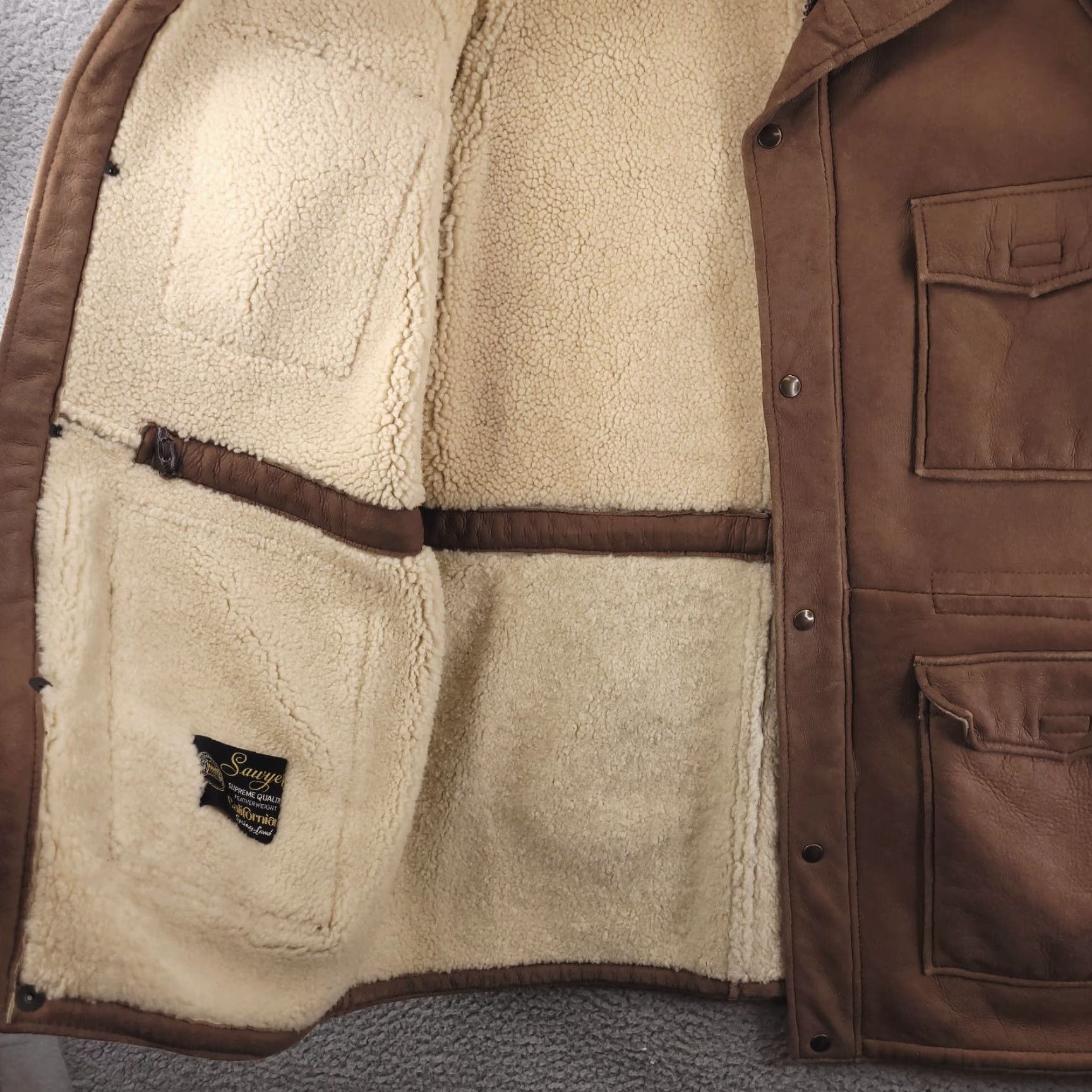 Vintage R Bryant Ltd. Coat Mens Medium Leather Wool Sherpa Winter Traditional Made USA Coat Mens M Brown Overcoat Vintage No Size US M / EU 48-50 / 2 - 4 Thumbnail