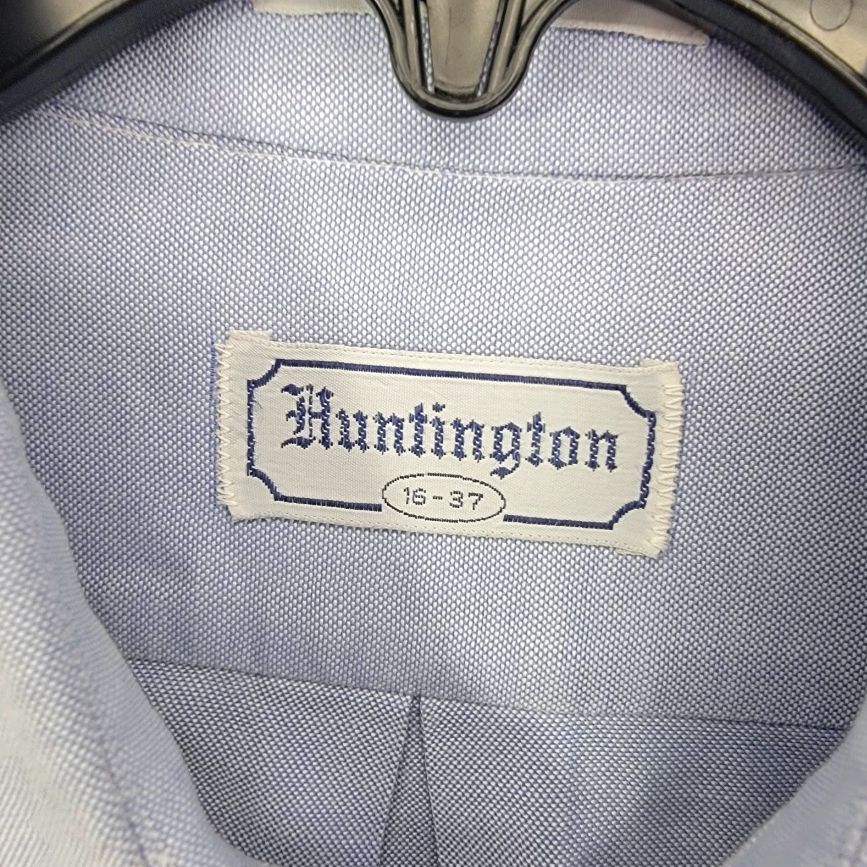 Vintage HUNTINGTON shirt Blue distressed vtg USA made long sleeve button Up Large 16x37 Mens Regular Cotton Vintage Size US L / EU 52-54 / 3 - 2 Thumbnail