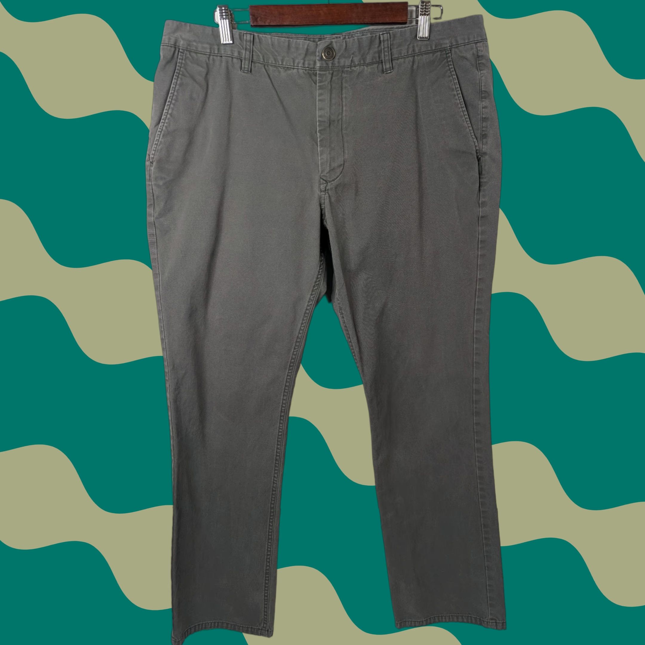 Bonobos Bonobos Mens Slim Straight Fit Chino Pants 38x32 Grey Flat Front Cotton Banobos? Size US 38 / EU 54 - 1 Thumbnail