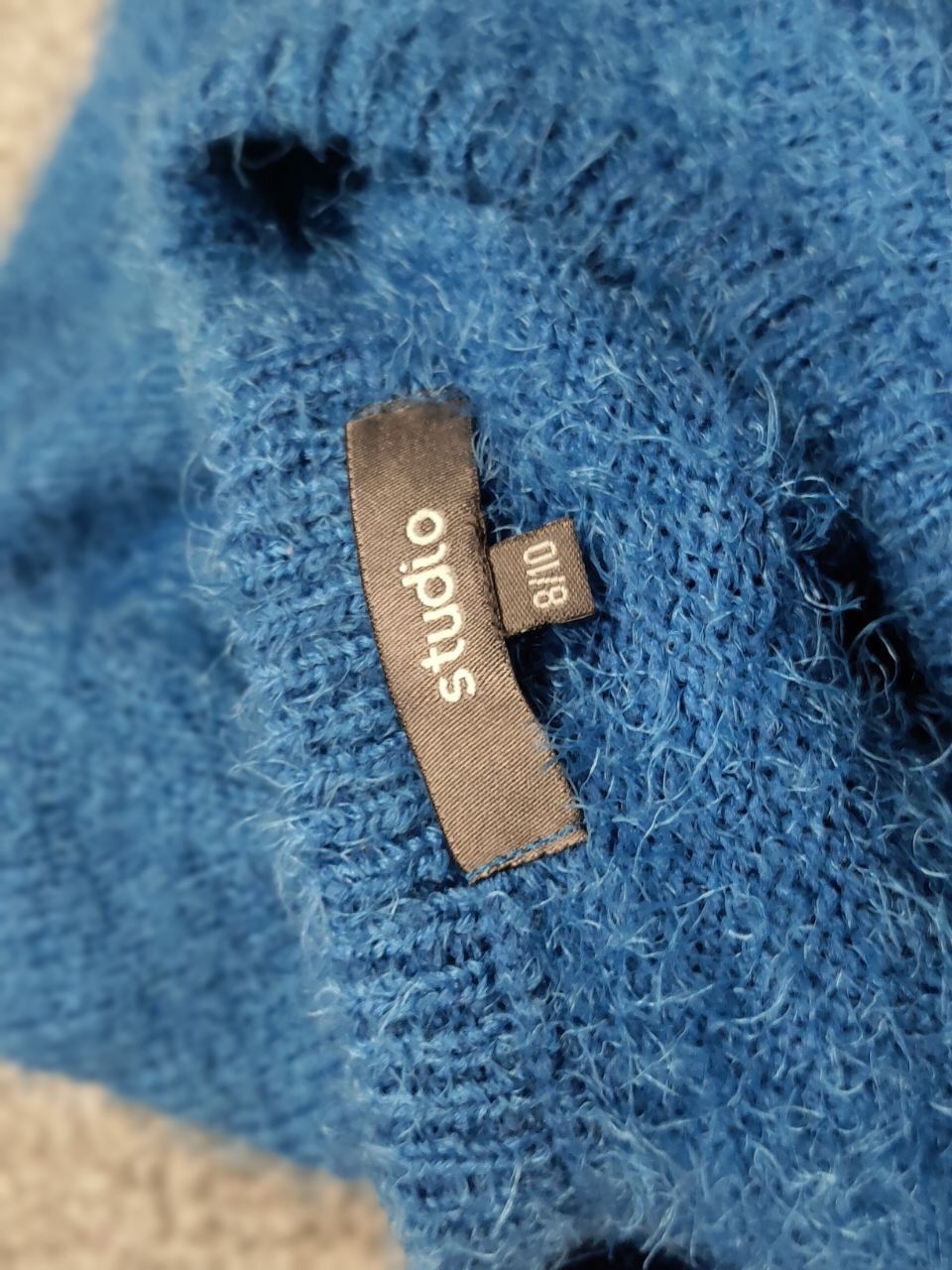 Japanese Brand Vintage 90's Japanese Blue Mohair Style Fuzzy Sweater Hype Size US M / EU 48-50 / 2 - 19 Thumbnail