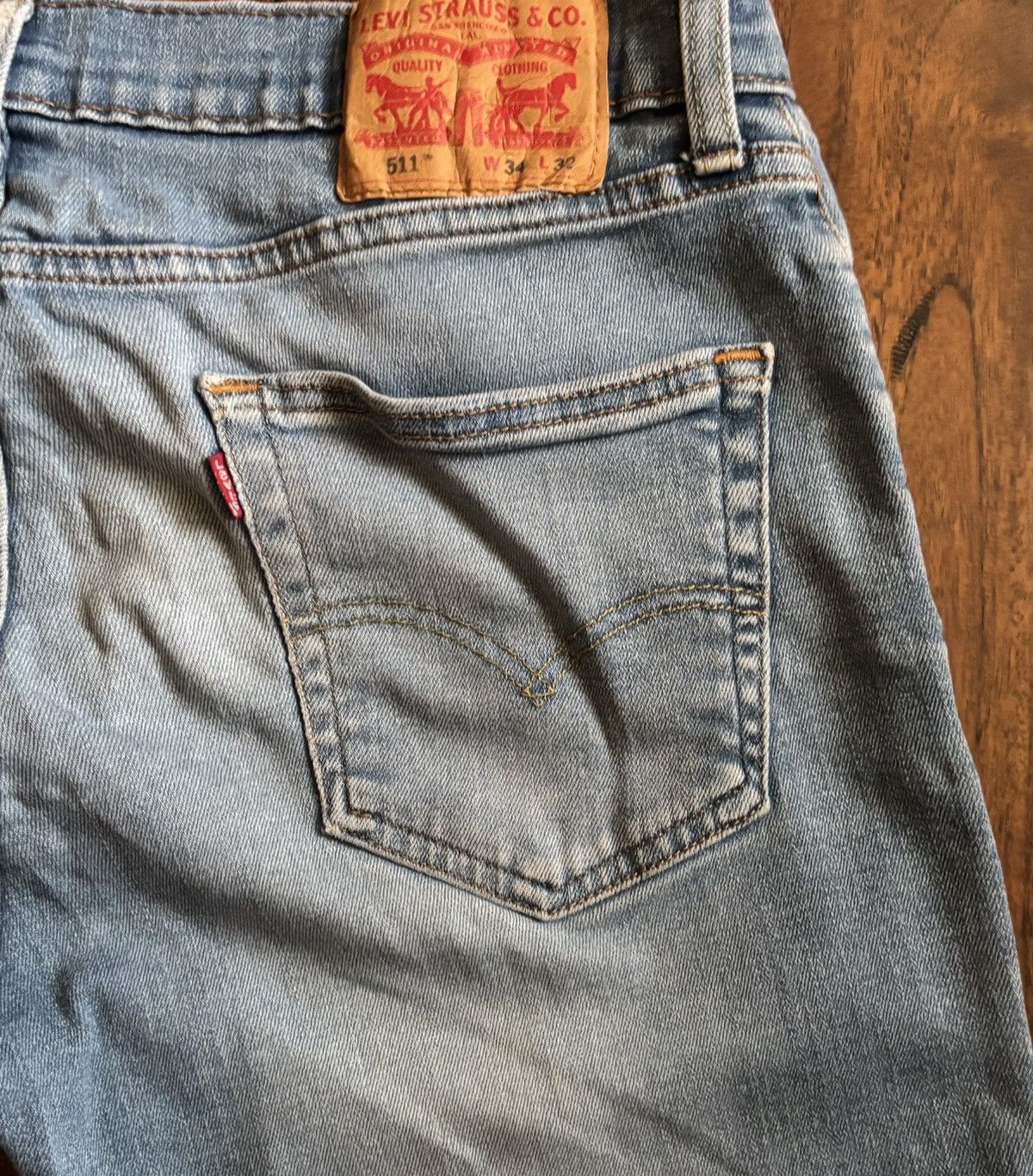 Levi's Levi's 511 34x32 Men's Denim Slim Fit Straight Jeans - Blue Size US 34 / EU 50 - 7 Thumbnail
