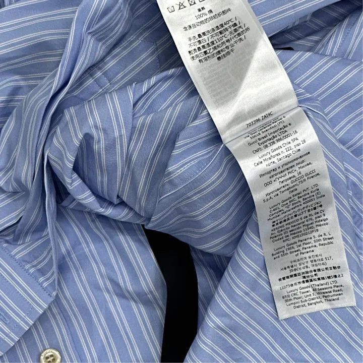 Gucci Gucci Gucci Striped Detail Button-Up Shirt for Men -2506 Size US M / EU 48-50 / 2 - 3 Thumbnail