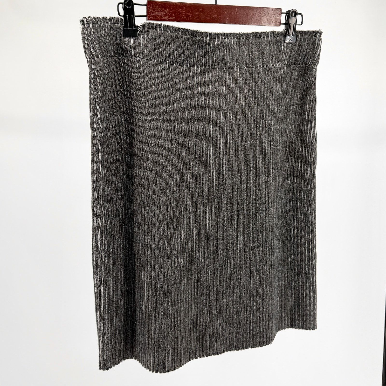 Public School Public School New York Grey Ribbed Knit Zip Front Mini Skirt Size 28" / US 6 / IT 42 - 4 Thumbnail