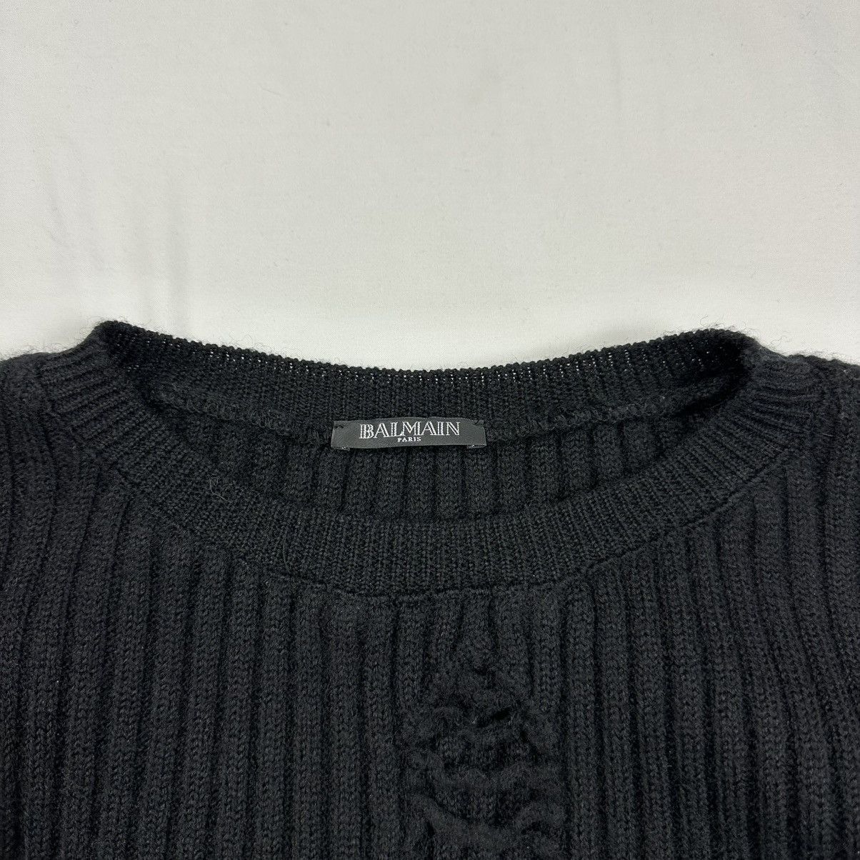 Balmain SS11 Balmain by Christophe Decarnin Distressed Knit Sweater Size M / US 6-8 / IT 42-44 - 2 Thumbnail