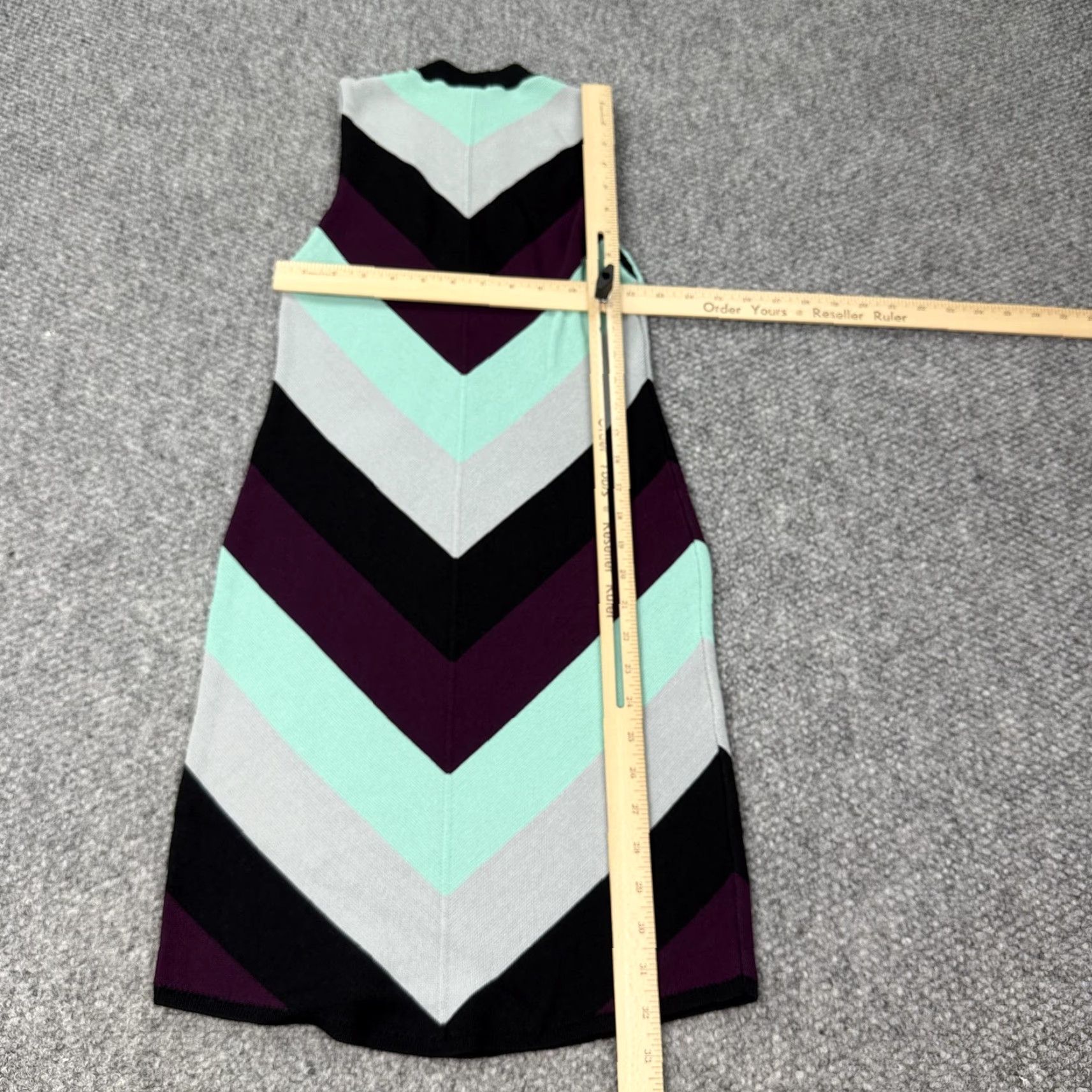 Free People FREE PEOPLE Sweater Dress Womens XS Multicolor Chevron Sleeveless Mock Neck Casual Size XS / US 0-2 / IT 36-38 - 6 Thumbnail