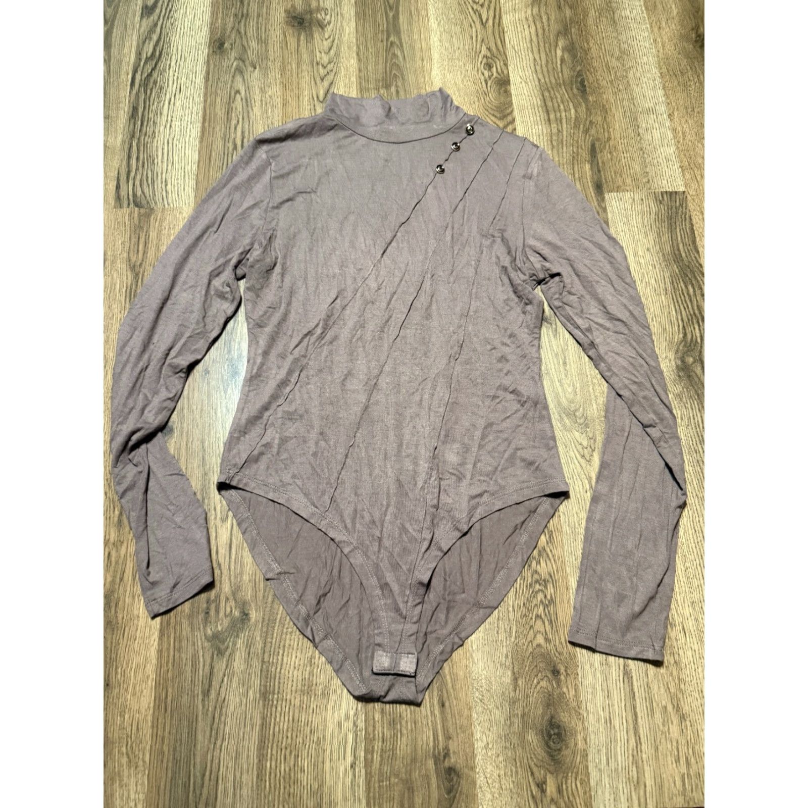 Vintage DouBCQ Bodysuit Women's Large Brown Long Sleeve Mock Neck T-Shirt Regular Size L Mens? Wait. Size L / US 10 / IT 46 - 2 Thumbnail