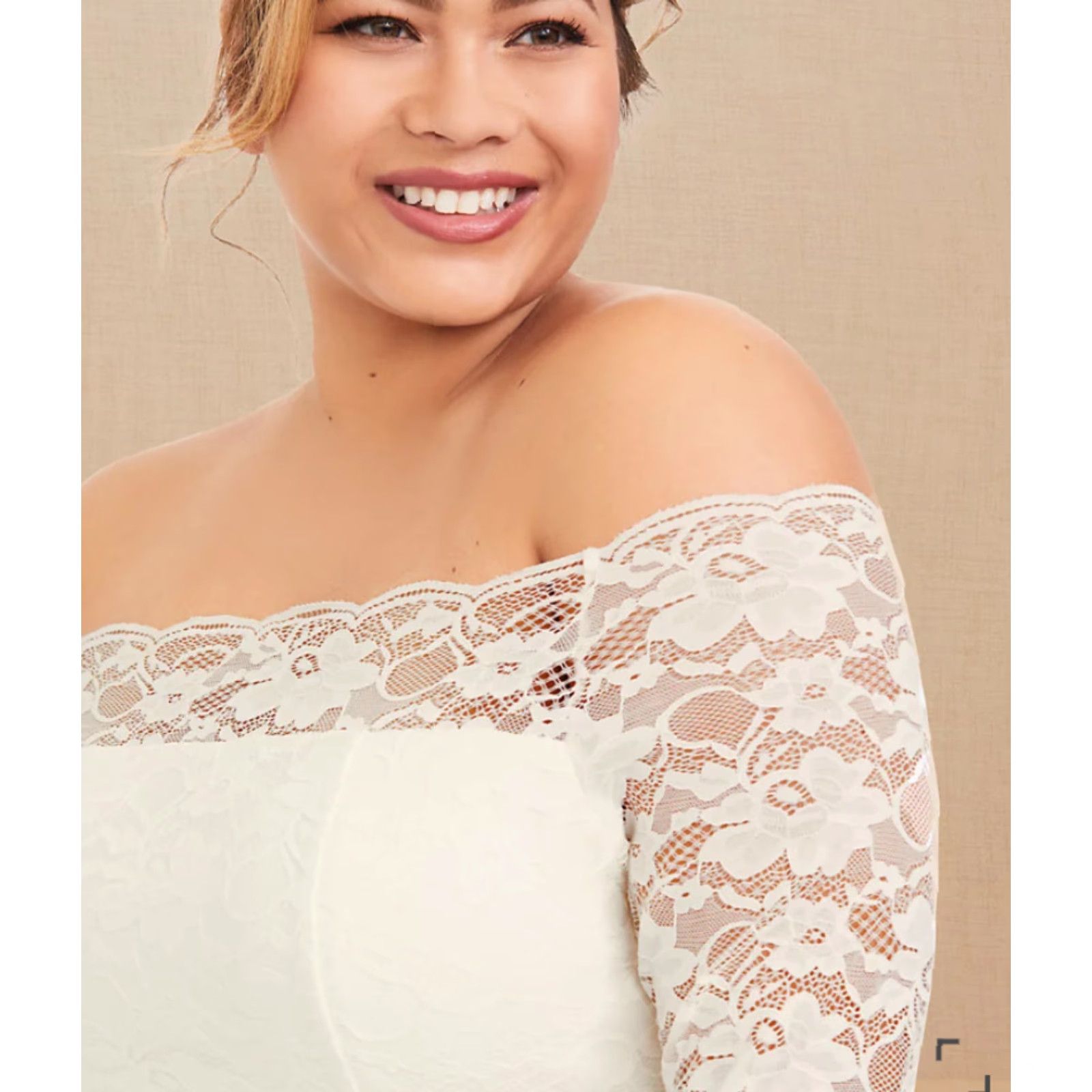 Torrid Torrid Ivory Lace Bodycon Dress-Size 22 Midi OFF Shoulder 3/4 Sleeve Formal Plus Women Size 3XL / US 20-22 - 3 Thumbnail