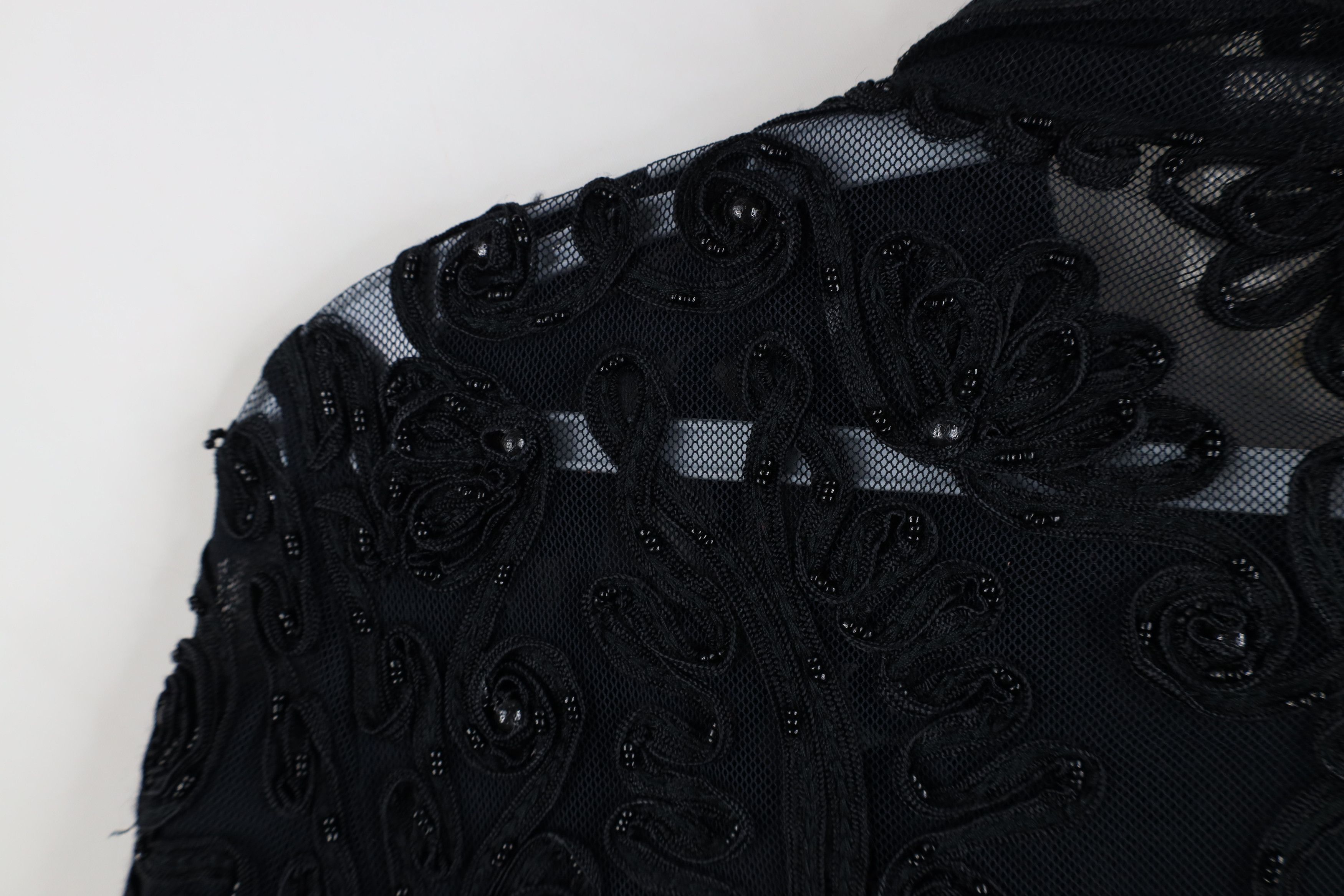 Vintage Vintage 90s Cache Sheer Lace Button Cardigan Sweater Black Size L / US 10 / IT 46 - 10 Thumbnail