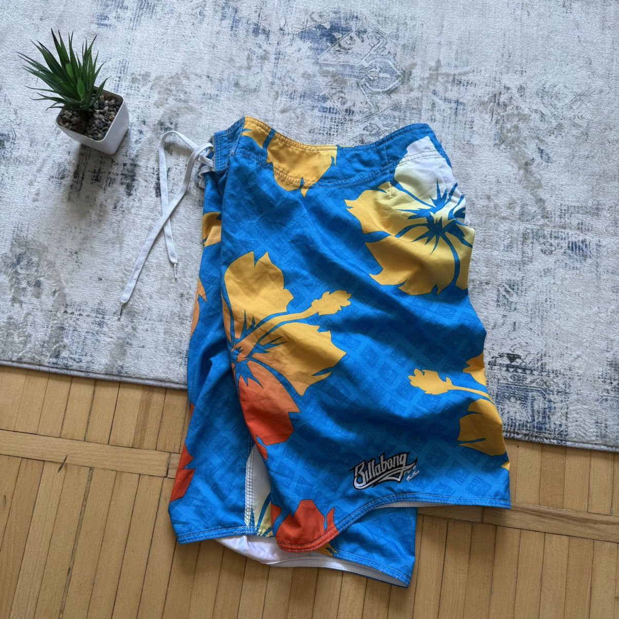 Billabong 📌 Vintage Y2K Billabong Surfing Monogram Shorts Size US 34 / EU 50 - 5 Thumbnail