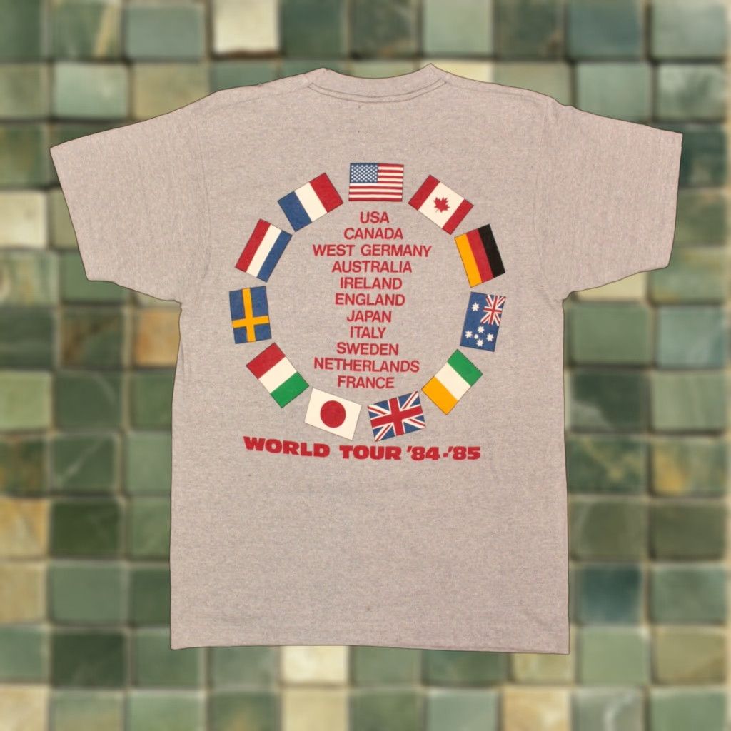 Vintage VINTAGE Bruce Springsteen 80s T-Shirt Men's VTG 1980s World Tour 1983 Shirt M Grey Graphic Tee Band TShirt Mens Size US M / EU 48-50 / 2 - 1 Thumbnail