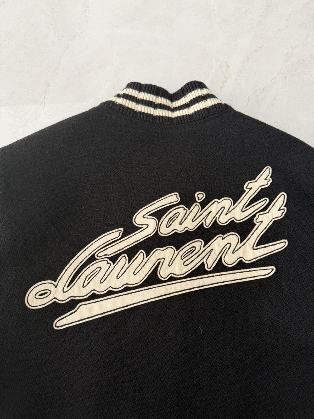 Saint Laurent Paris Saint Laurent Paris Logo Teddy Black Sz. 48 Size US M / EU 48-50 / 2 - 2 Thumbnail
