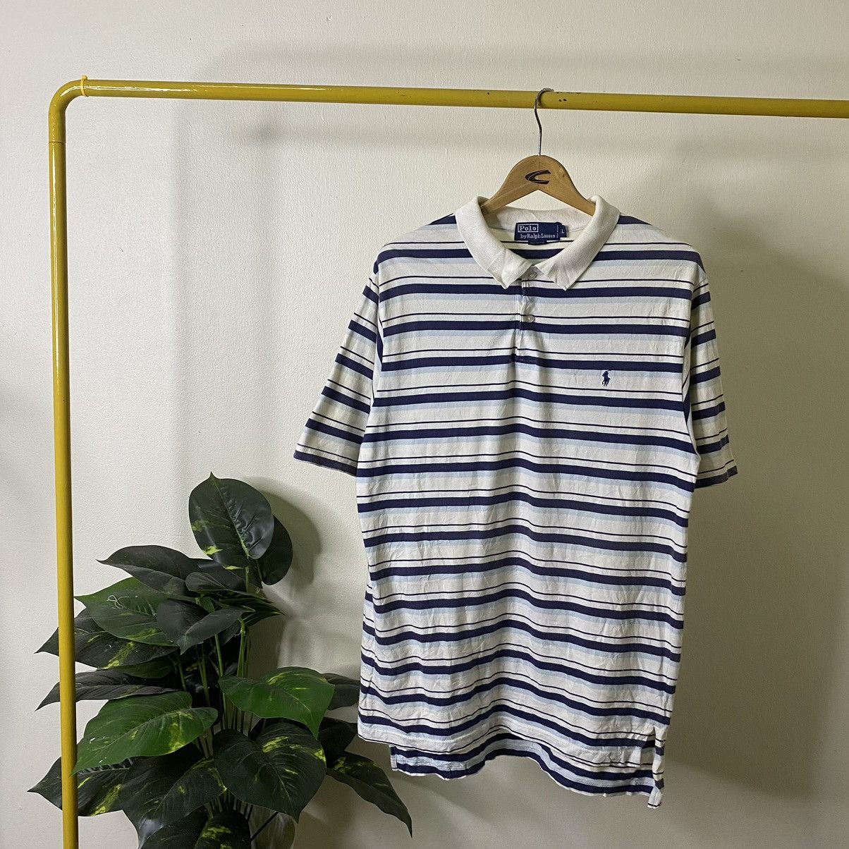 Polo Ralph Lauren Vintage Polo Ralph Lauren Stripes Polo Tee Size US L / EU 52-54 / 3 - 1 Thumbnail